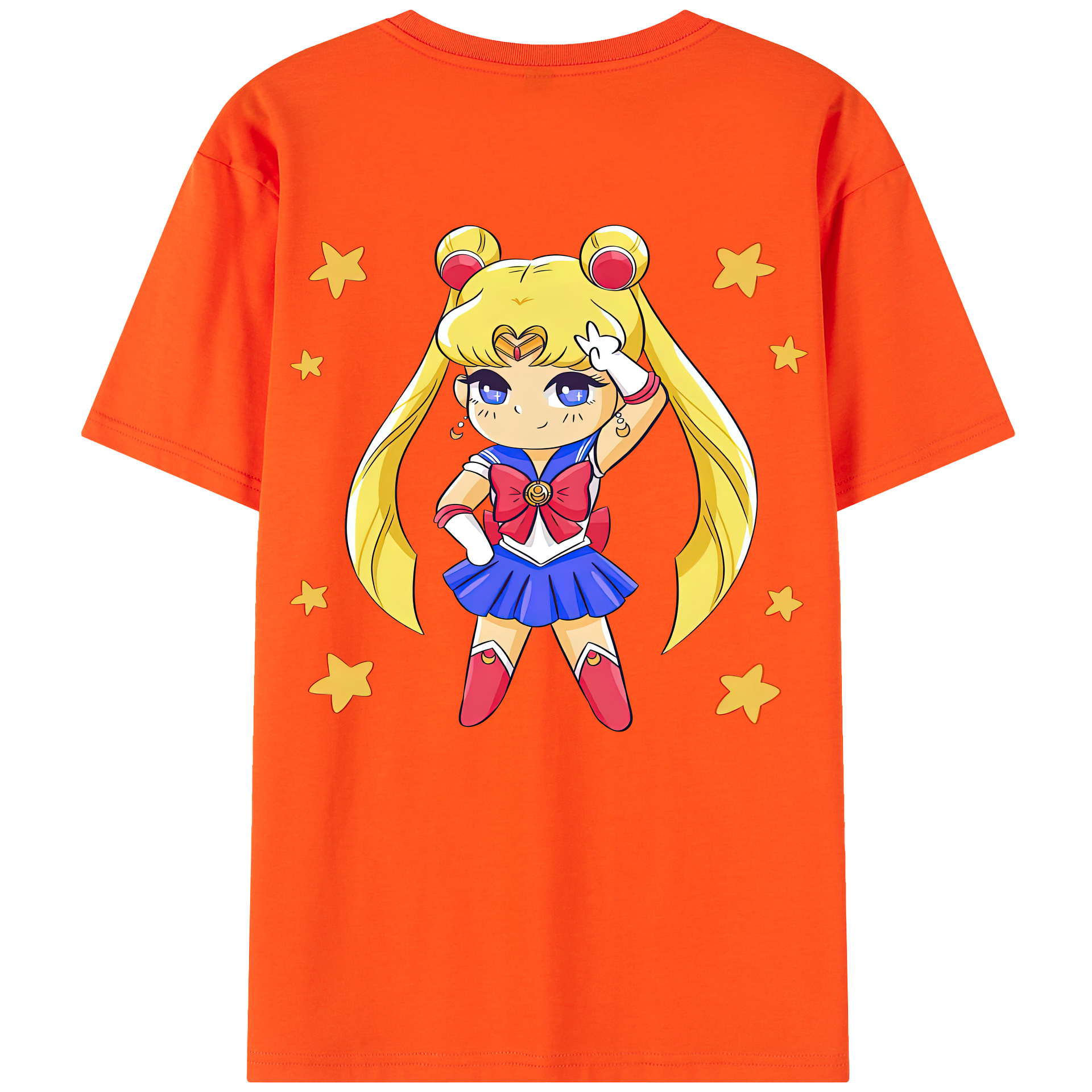 （画像用） 美少女戦士セーラームーン 月野 うさぎ つきの うさぎ Sailor Moon Tsukino Usagi 綿100％半袖Tシャツ（背面プリント）