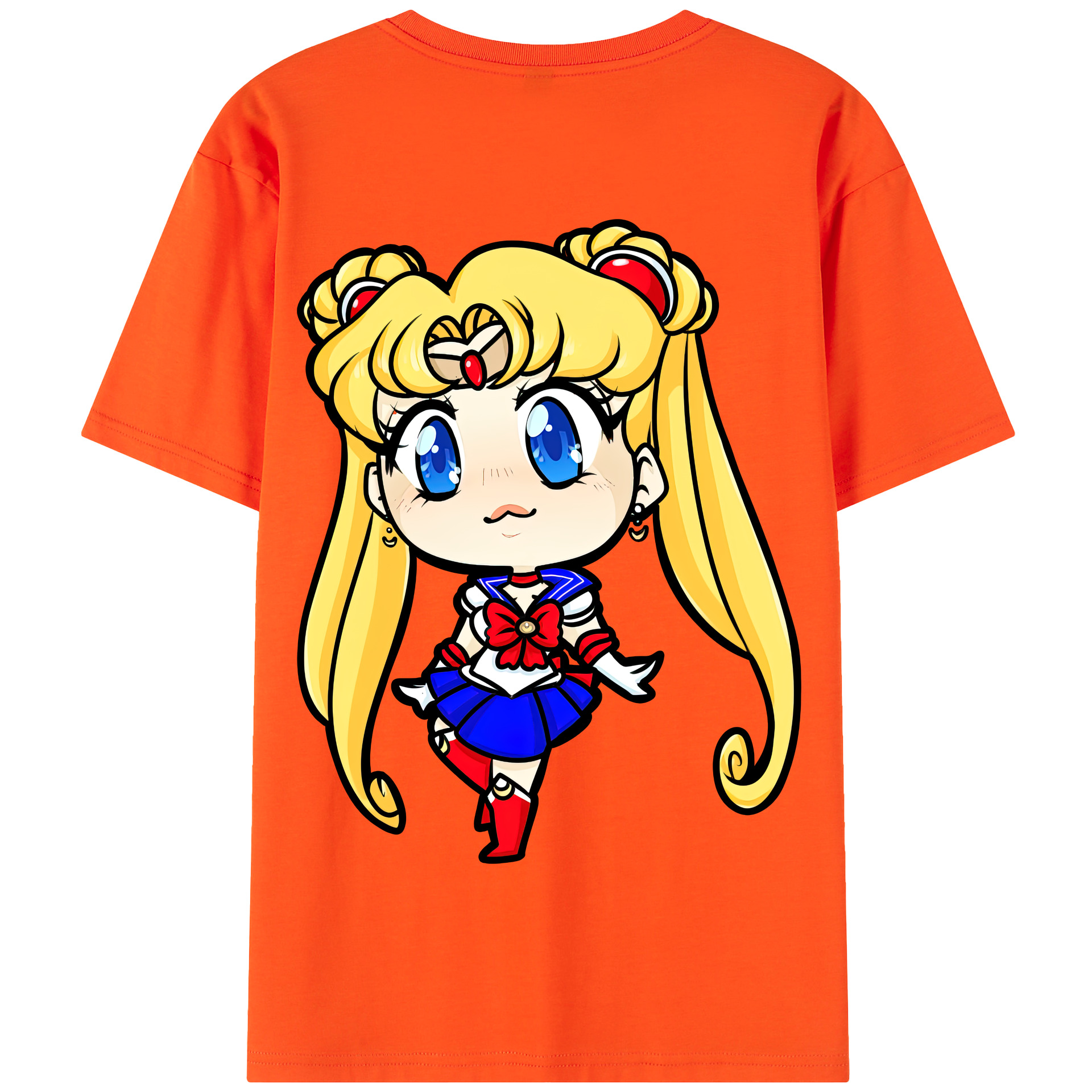 （画像用） 美少女戦士セーラームーン 月野 うさぎ つきの うさぎ Sailor Moon Tsukino Usagi 綿100％半袖Tシャツ（背面プリント）