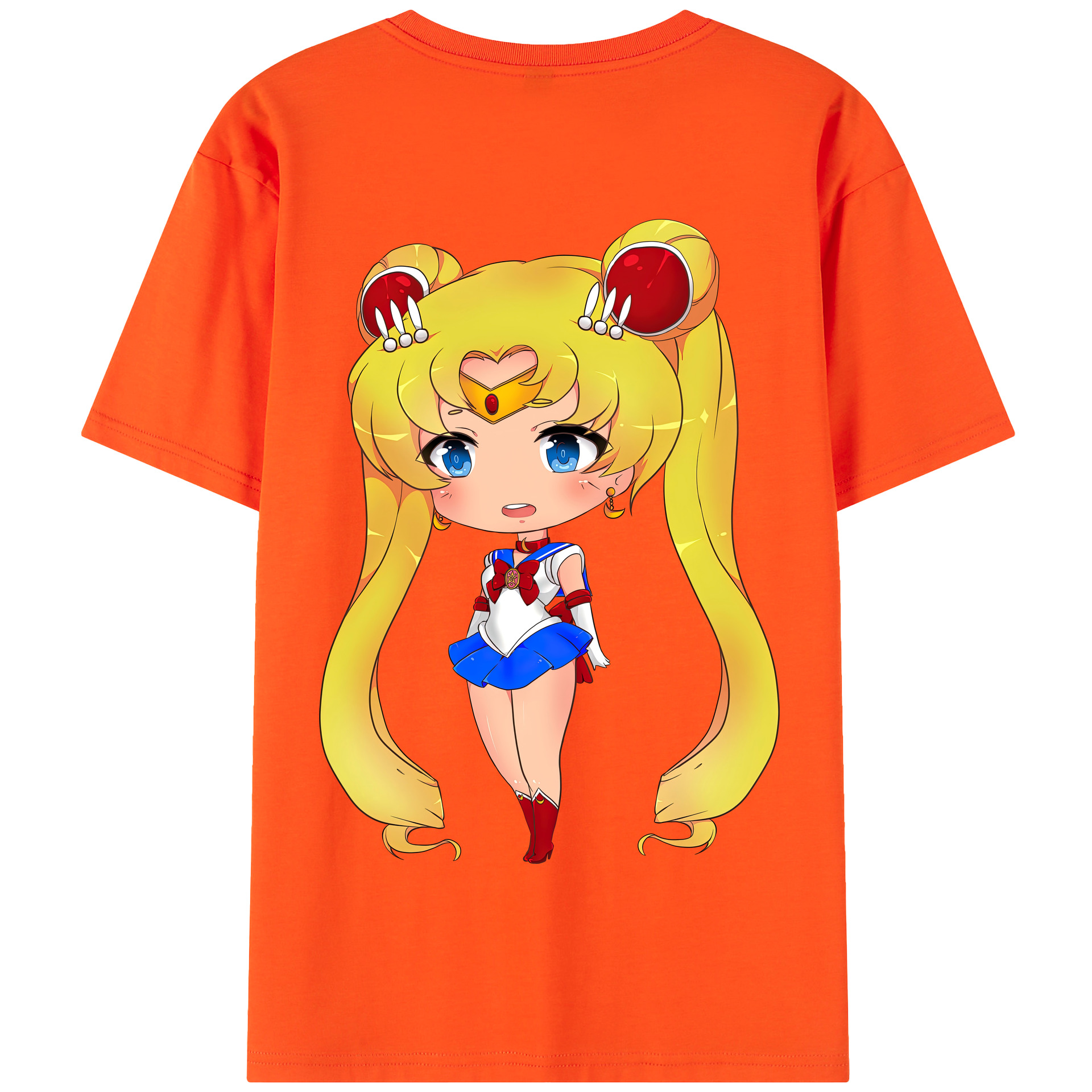 （画像用） 美少女戦士セーラームーン 月野 うさぎ つきの うさぎ Sailor Moon Tsukino Usagi 綿100％半袖Tシャツ（背面プリント）