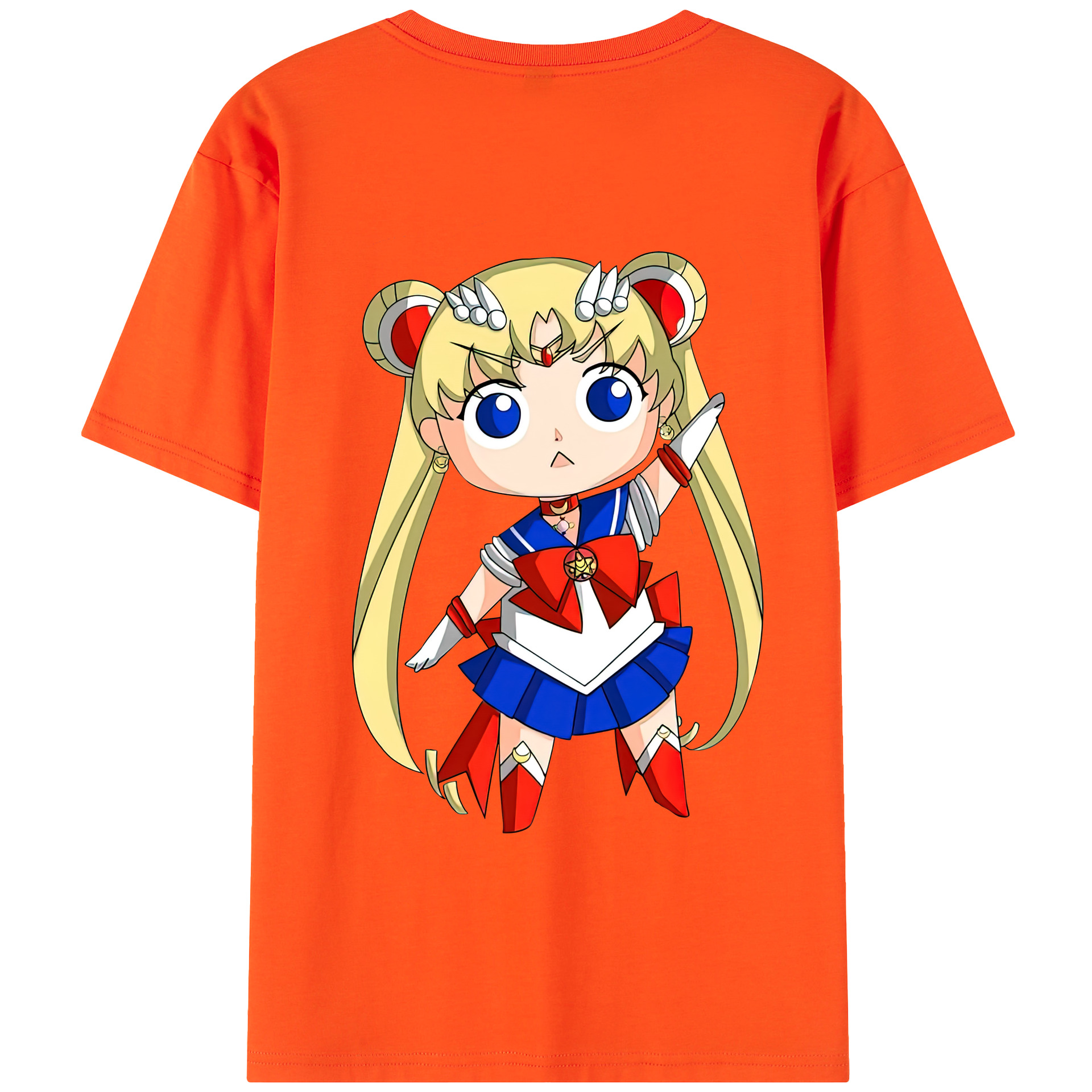 （画像用） 美少女戦士セーラームーン 月野 うさぎ つきの うさぎ Sailor Moon Tsukino Usagi 綿100％半袖Tシャツ（背面プリント）