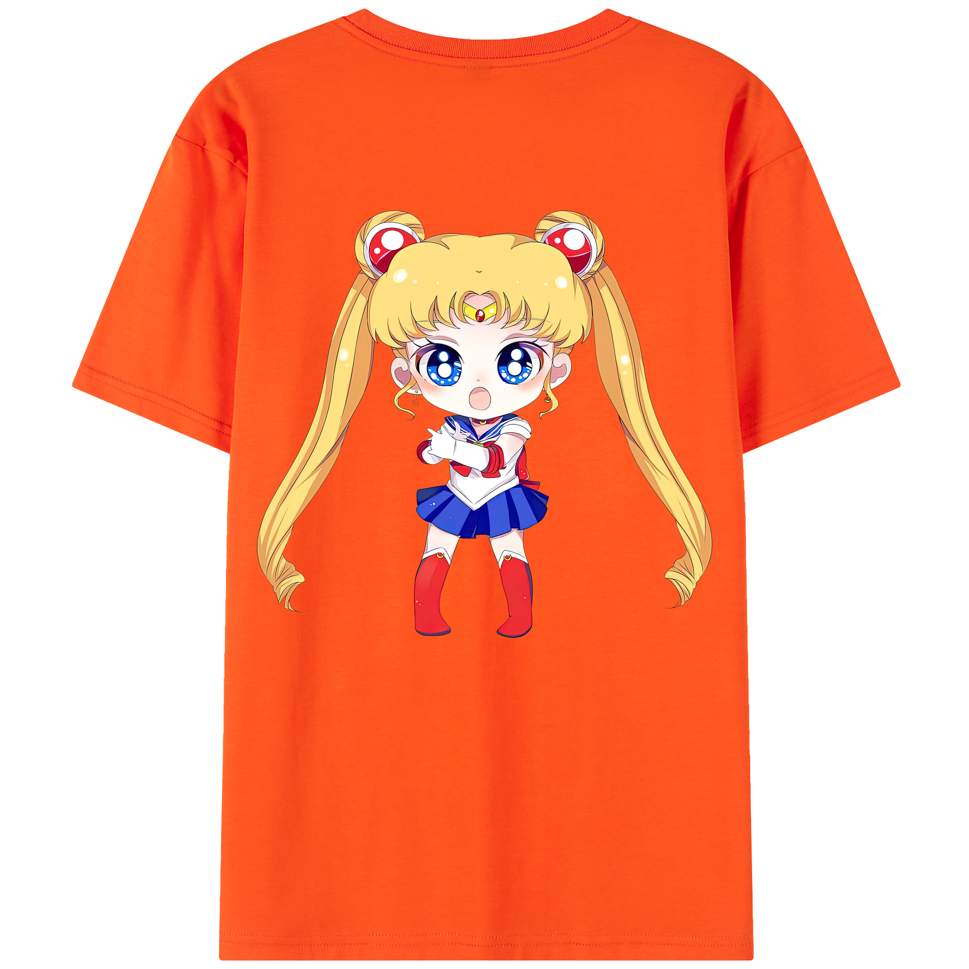 （画像用） 美少女戦士セーラームーン 月野 うさぎ つきの うさぎ Sailor Moon Tsukino Usagi 綿100％半袖Tシャツ（背面プリント）