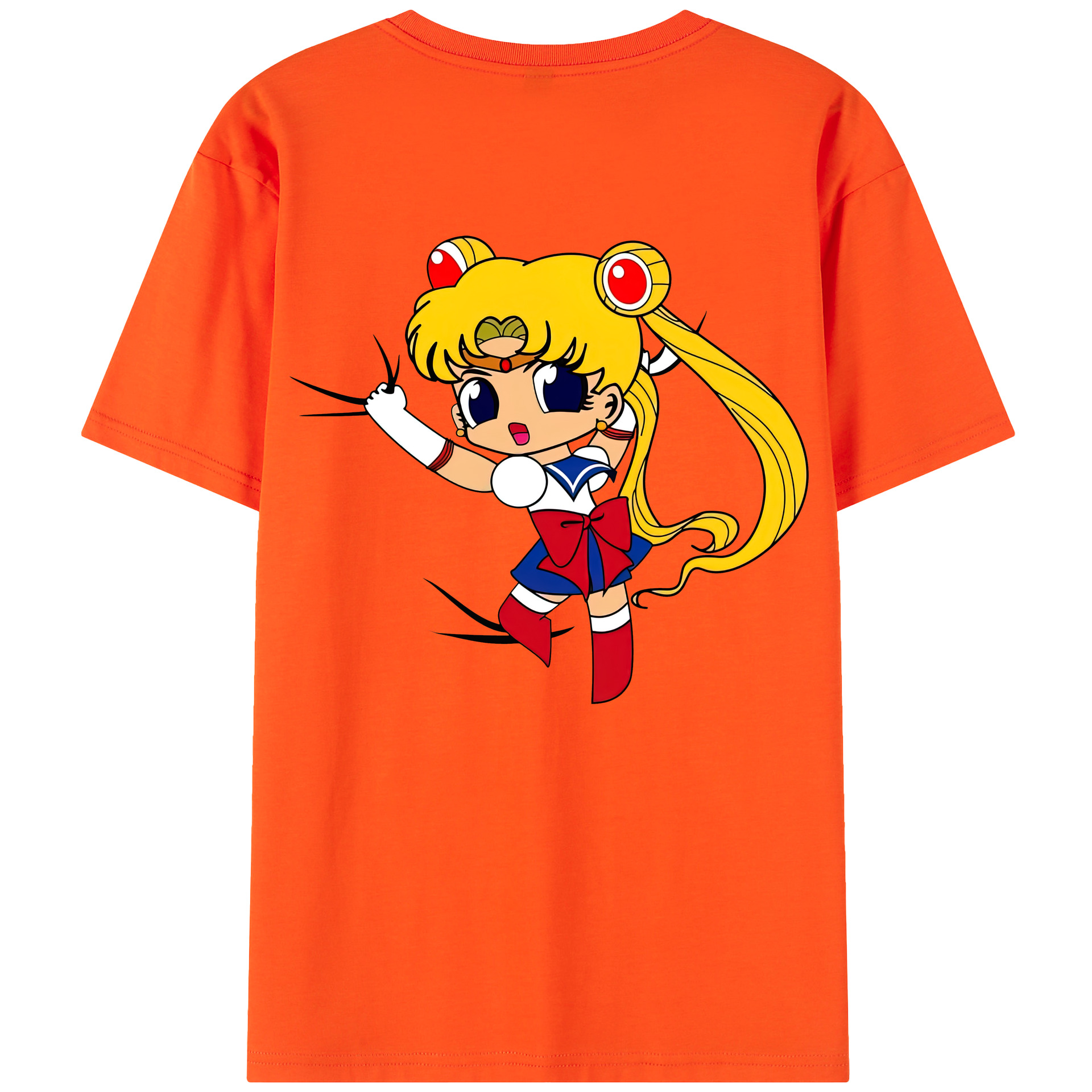 （画像用） 美少女戦士セーラームーン 月野 うさぎ つきの うさぎ Sailor Moon Tsukino Usagi 綿100％半袖Tシャツ（背面プリント）