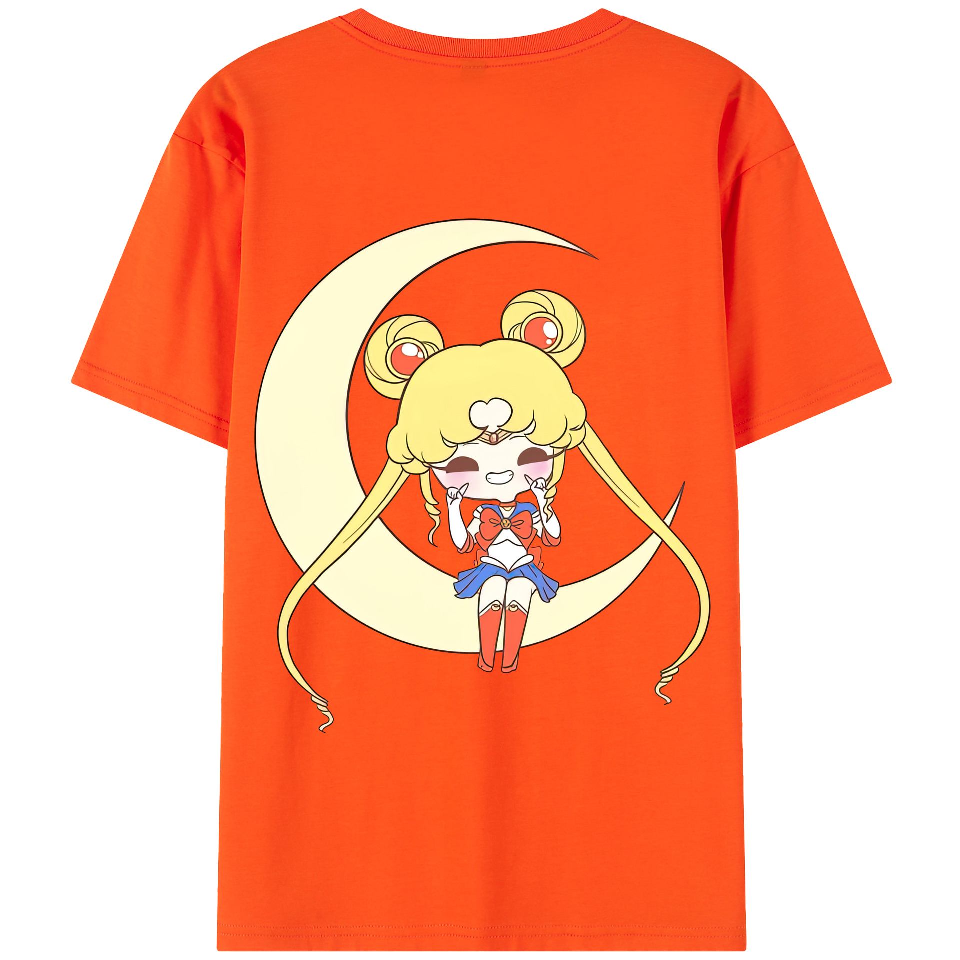 （画像用） 美少女戦士セーラームーン 月野 うさぎ つきの うさぎ Sailor Moon Tsukino Usagi 綿100％半袖Tシャツ（背面プリント）