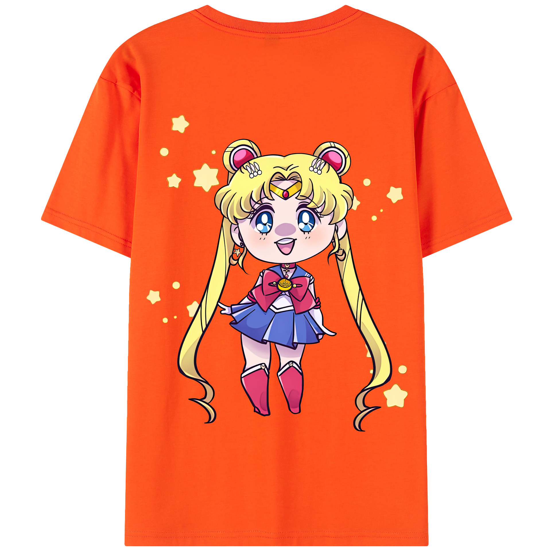 （画像用） 美少女戦士セーラームーン 月野 うさぎ つきの うさぎ Sailor Moon Tsukino Usagi 綿100％半袖Tシャツ（背面プリント）