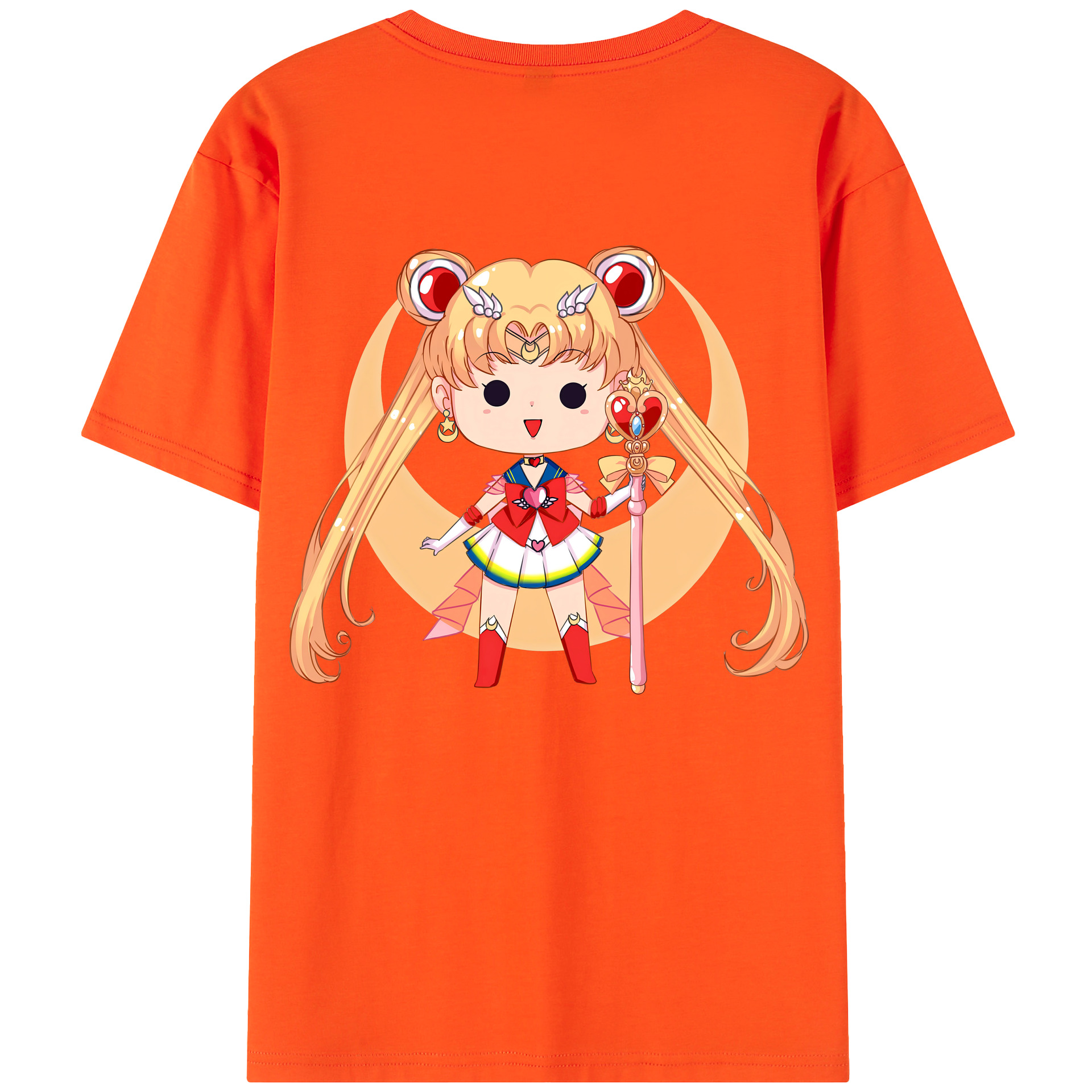 （画像用） 美少女戦士セーラームーン 月野 うさぎ つきの うさぎ Sailor Moon Tsukino Usagi 綿100％半袖Tシャツ（背面プリント）