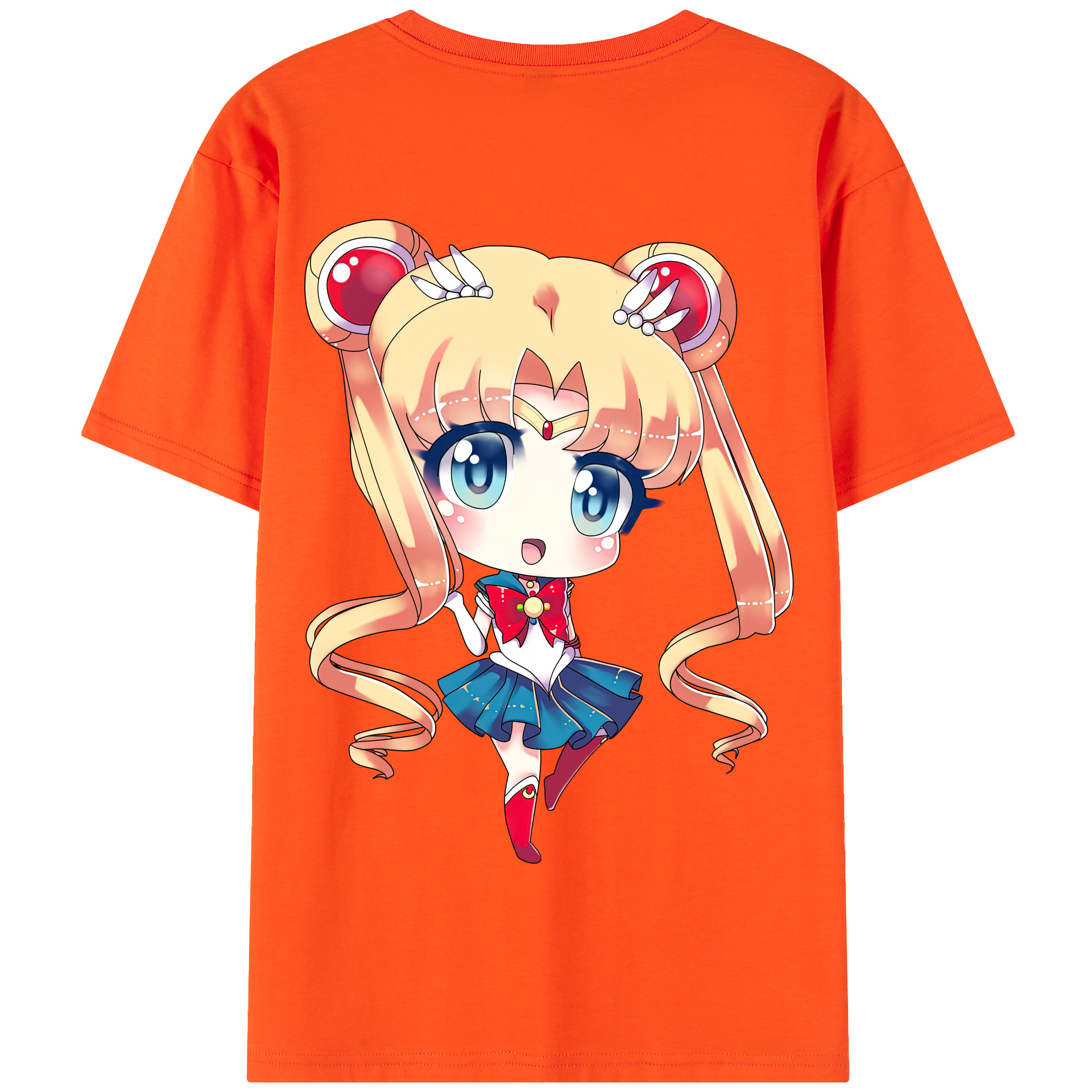 （画像用） 美少女戦士セーラームーン 月野 うさぎ つきの うさぎ Sailor Moon Tsukino Usagi 綿100％半袖Tシャツ（背面プリント）
