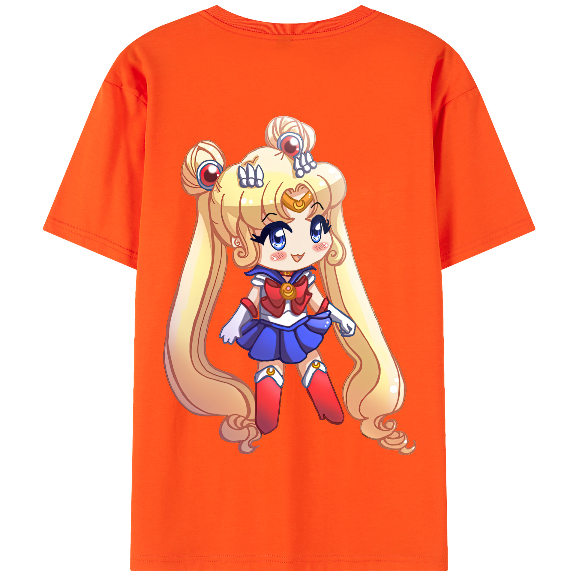 （画像用） 美少女戦士セーラームーン 月野 うさぎ つきの うさぎ Sailor Moon Tsukino Usagi 綿100％半袖Tシャツ（背面プリント）