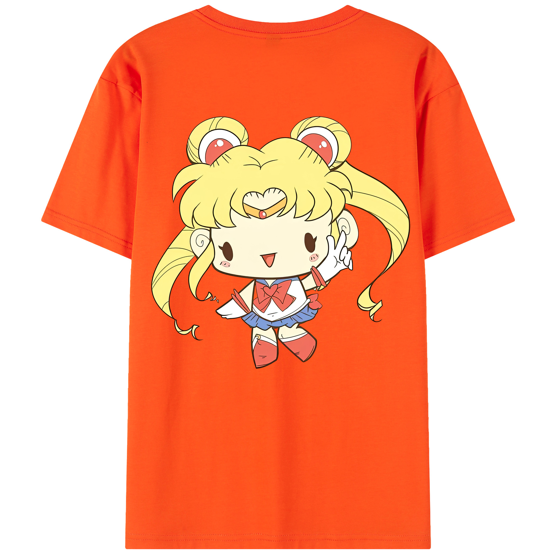 （画像用） 美少女戦士セーラームーン 月野 うさぎ つきの うさぎ Sailor Moon Tsukino Usagi 綿100％半袖Tシャツ（背面プリント）