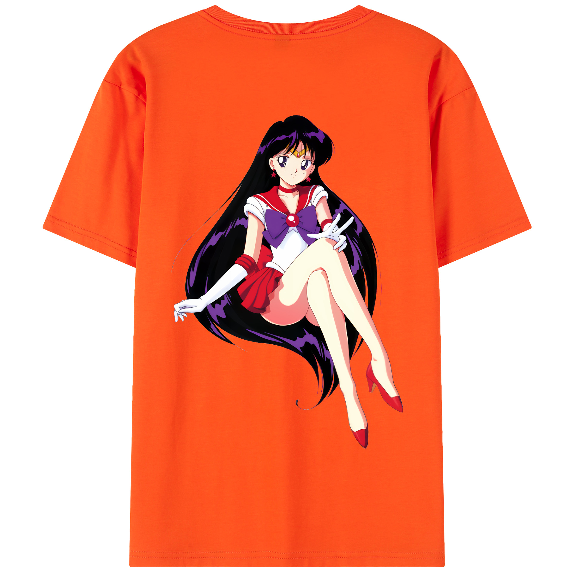 （画像用） 美少女戦士セーラームーン 火野レイ ひの レイ Sailor Moon Hino Rei （セーラーマーズ,Sailor Mars） 綿100％半袖Tシャツ（背面プリント）