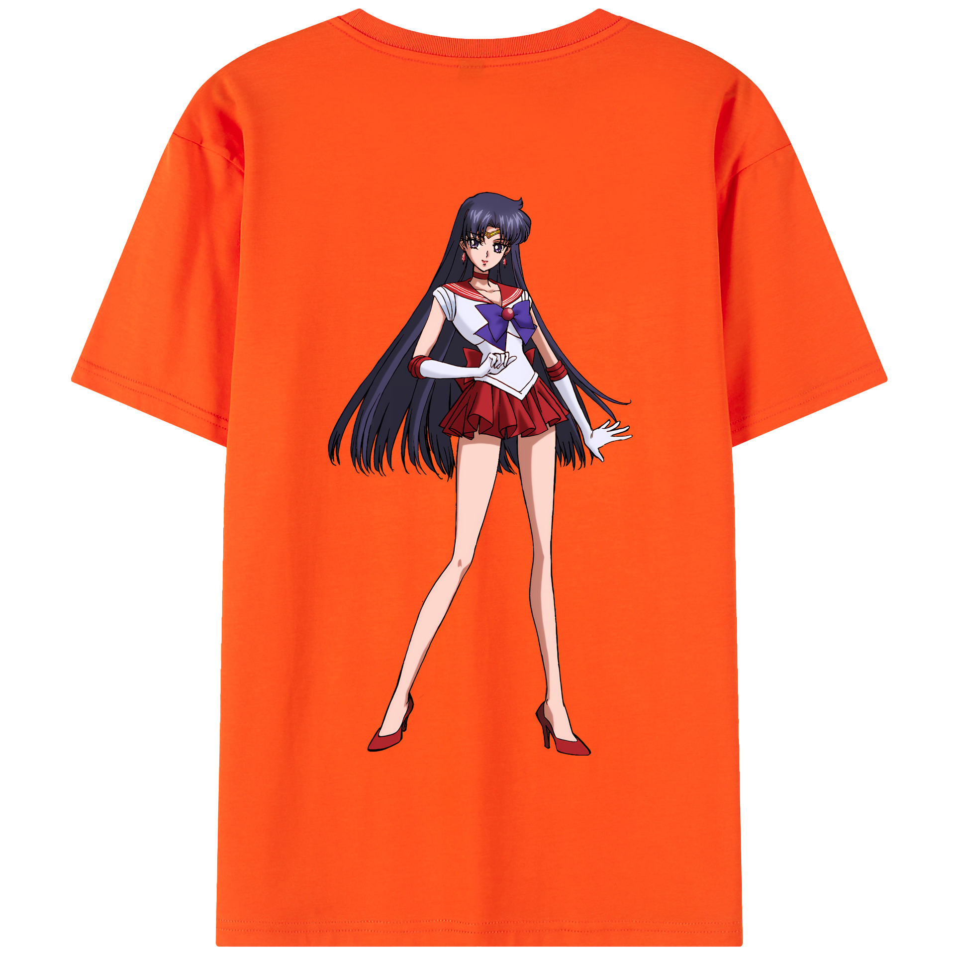 （画像用） 美少女戦士セーラームーン 火野レイ ひの レイ Sailor Moon Hino Rei （セーラーマーズ,Sailor Mars） 綿100％半袖Tシャツ（背面プリント）