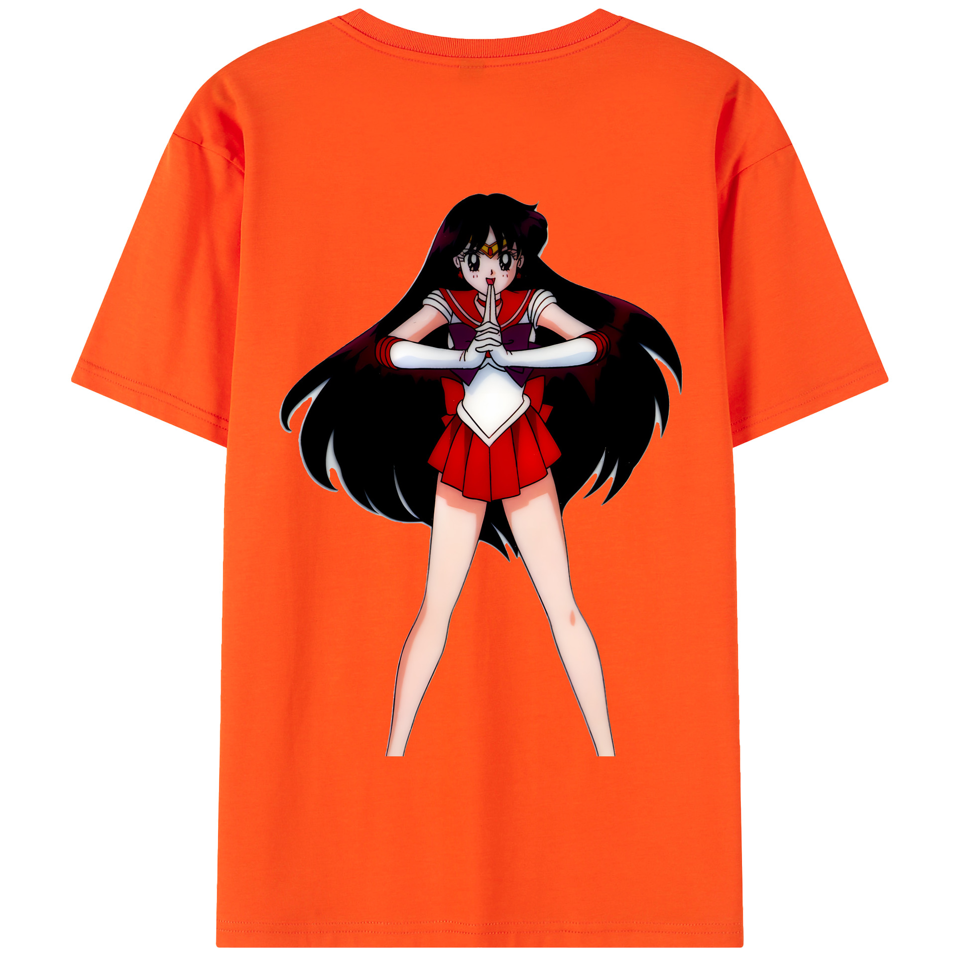 （画像用） 美少女戦士セーラームーン 火野レイ ひの レイ Sailor Moon Hino Rei （セーラーマーズ,Sailor Mars） 綿100％半袖Tシャツ（背面プリント）
