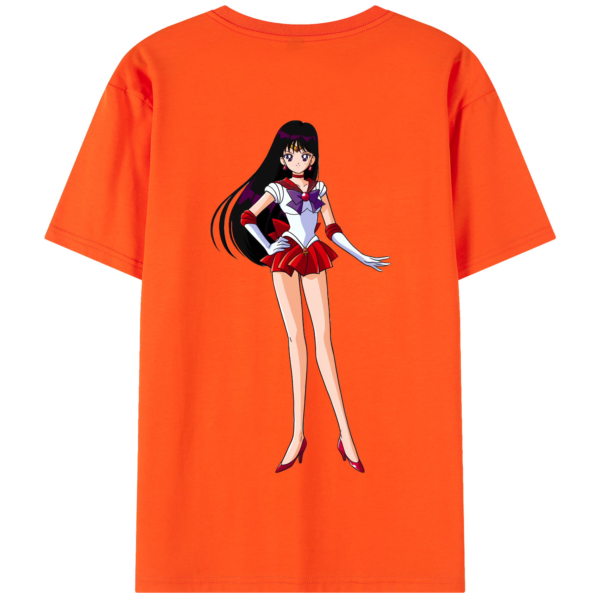 （画像用） 美少女戦士セーラームーン 火野レイ ひの レイ Sailor Moon Hino Rei （セーラーマーズ,Sailor Mars） 綿100％半袖Tシャツ（背面プリント）