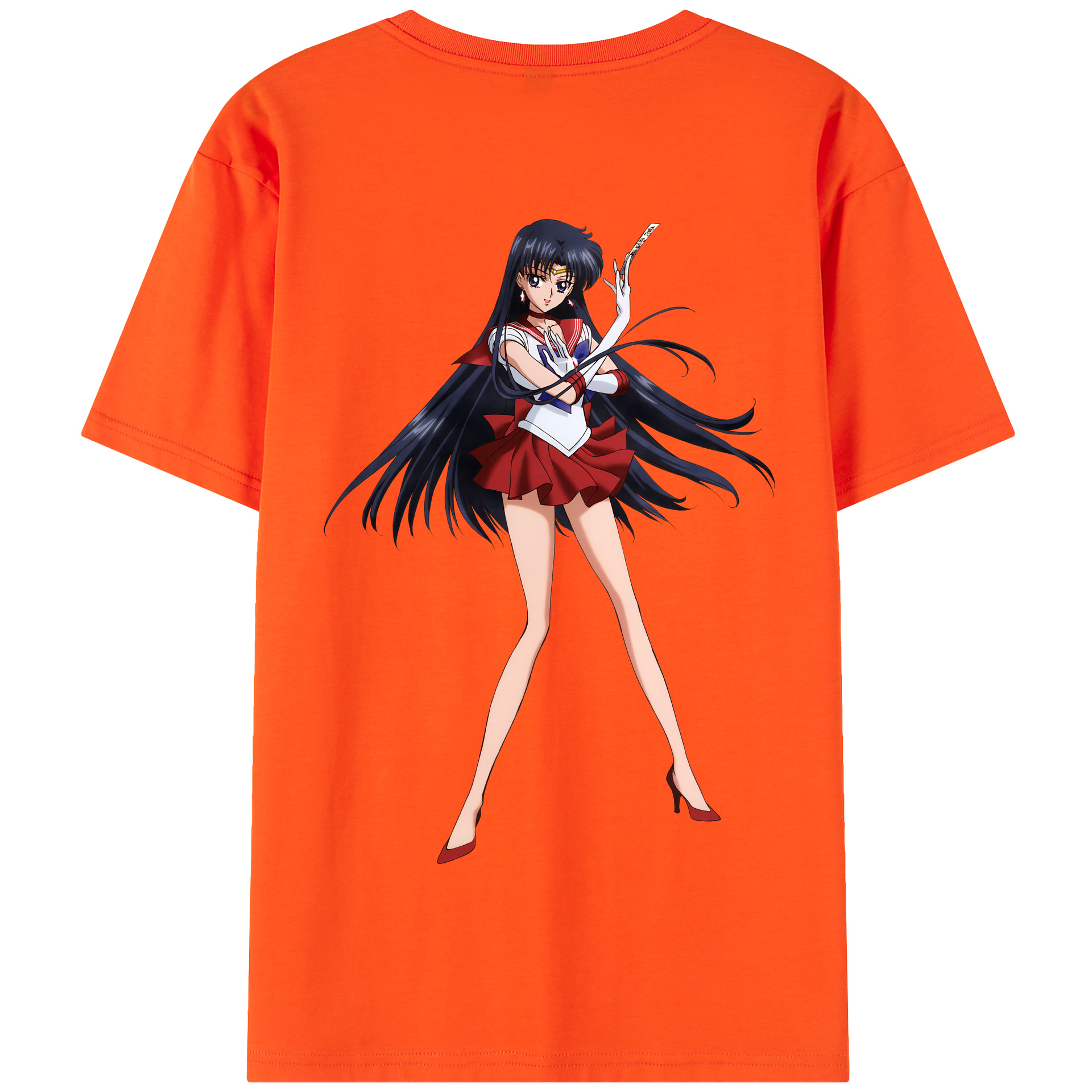（画像用） 美少女戦士セーラームーン 火野レイ ひの レイ Sailor Moon Hino Rei （セーラーマーズ,Sailor Mars） 綿100％半袖Tシャツ（背面プリント）