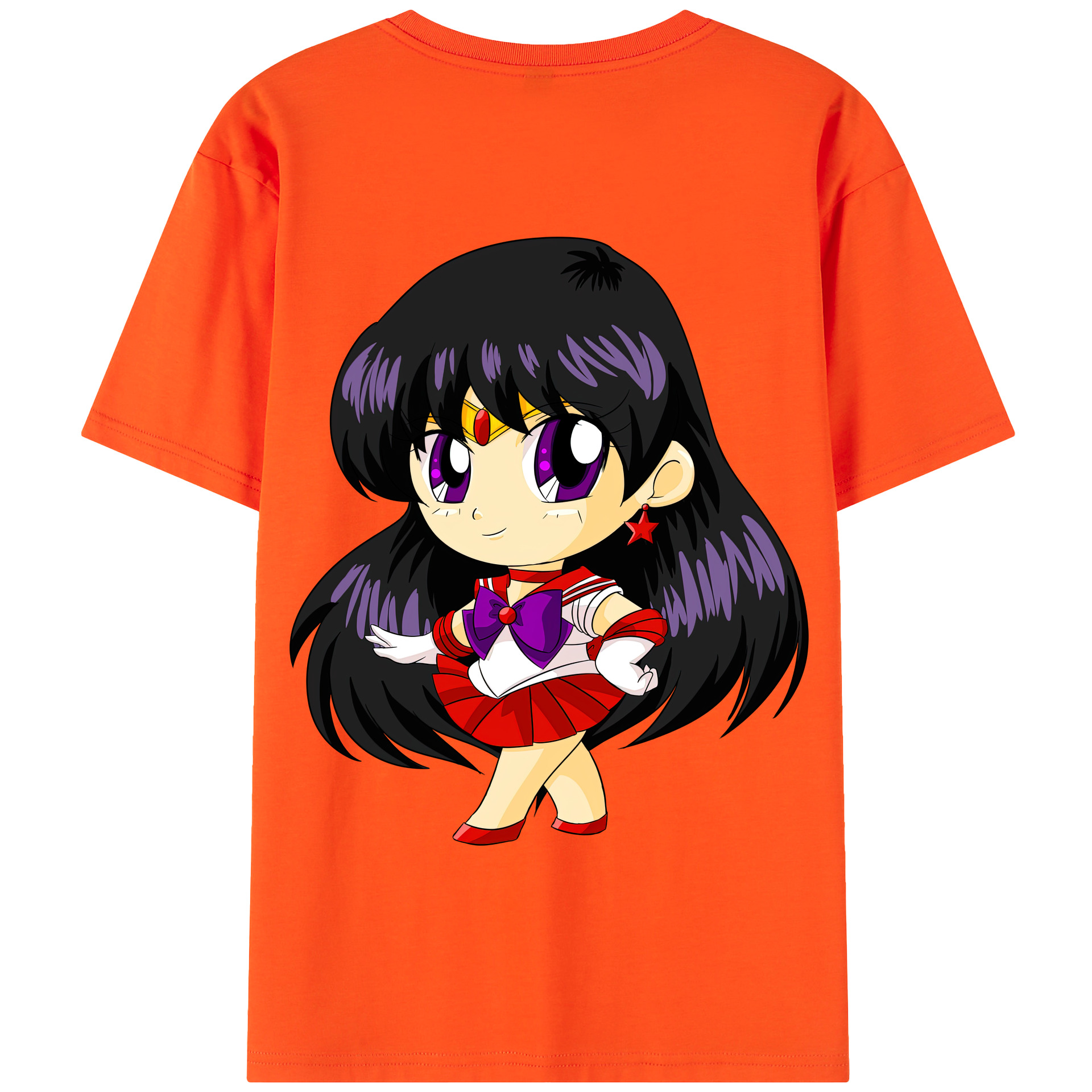（画像用） 美少女戦士セーラームーン 火野レイ ひの レイ Sailor Moon Hino Rei （セーラーマーズ,Sailor Mars） 綿100％半袖Tシャツ（背面プリント）