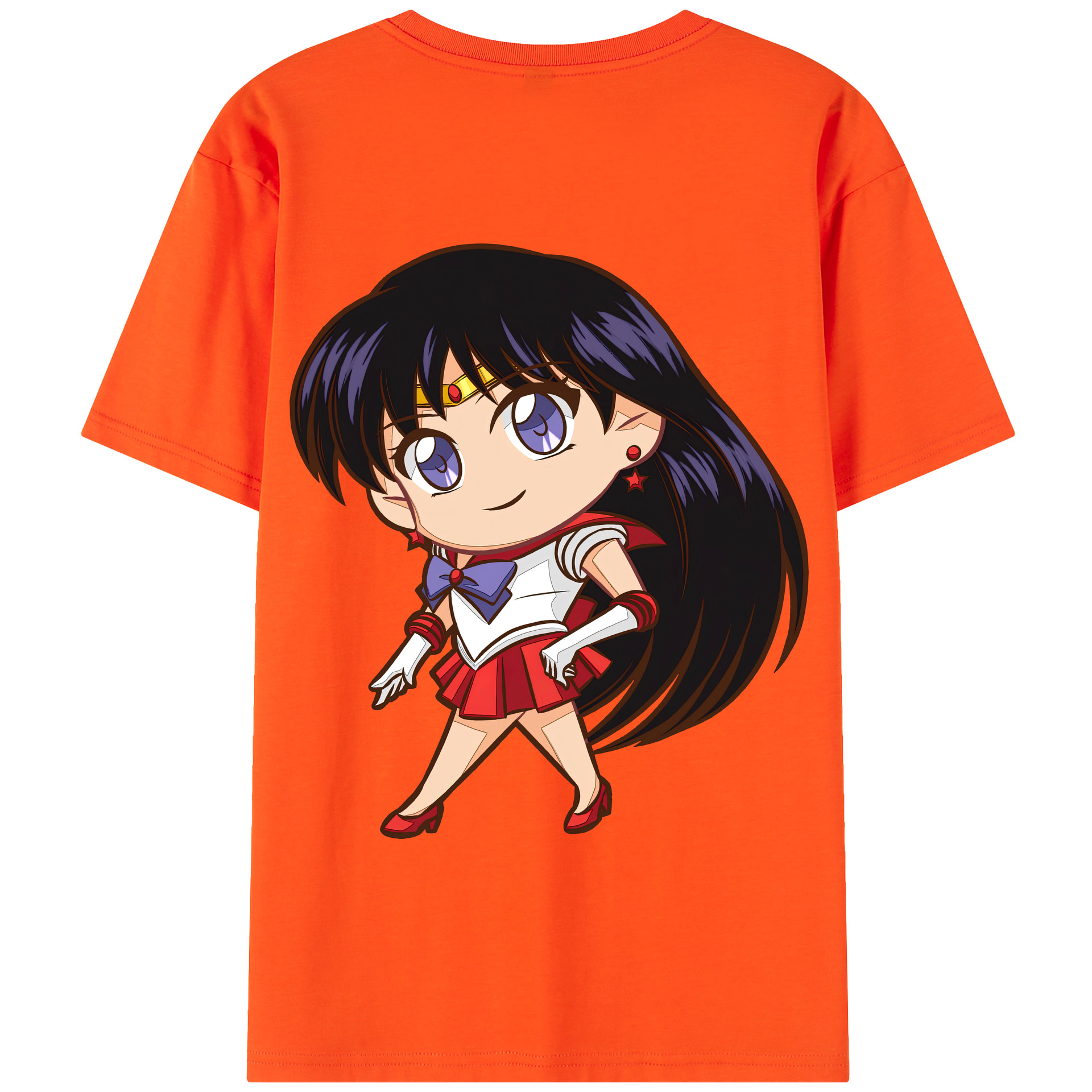 （画像用） 美少女戦士セーラームーン 火野レイ ひの レイ Sailor Moon Hino Rei （セーラーマーズ,Sailor Mars） 綿100％半袖Tシャツ（背面プリント）