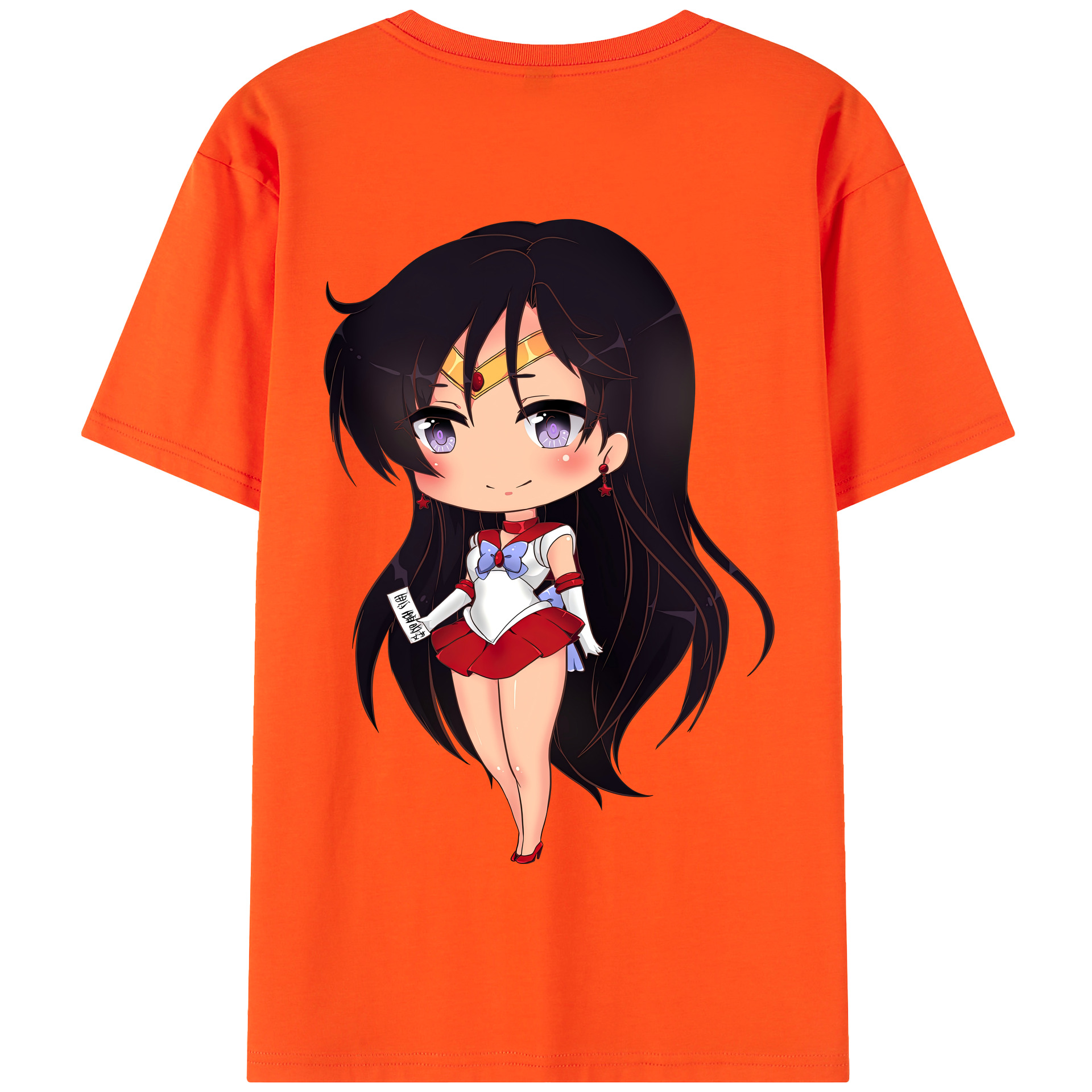 （画像用） 美少女戦士セーラームーン 火野レイ ひの レイ Sailor Moon Hino Rei （セーラーマーズ,Sailor Mars） 綿100％半袖Tシャツ（背面プリント）