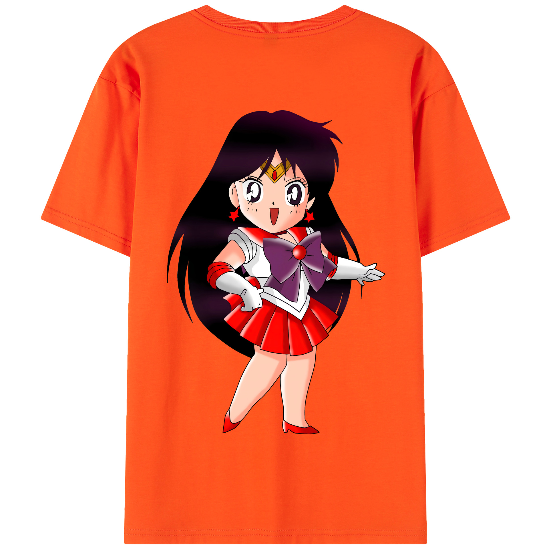（画像用） 美少女戦士セーラームーン 火野レイ ひの レイ Sailor Moon Hino Rei （セーラーマーズ,Sailor Mars） 綿100％半袖Tシャツ（背面プリント）