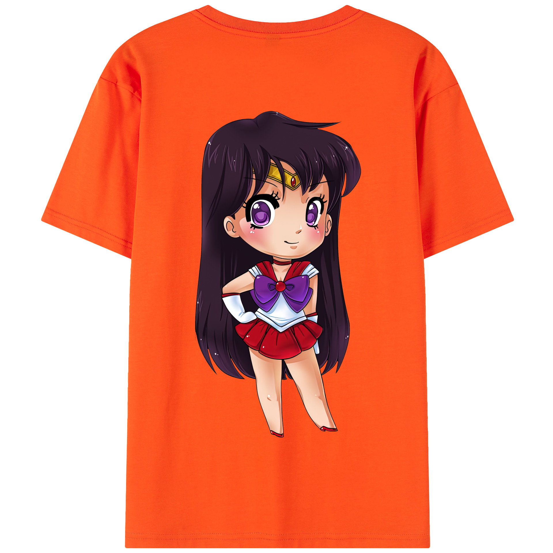 （画像用） 美少女戦士セーラームーン 火野レイ ひの レイ Sailor Moon Hino Rei （セーラーマーズ,Sailor Mars） 綿100％半袖Tシャツ（背面プリント）