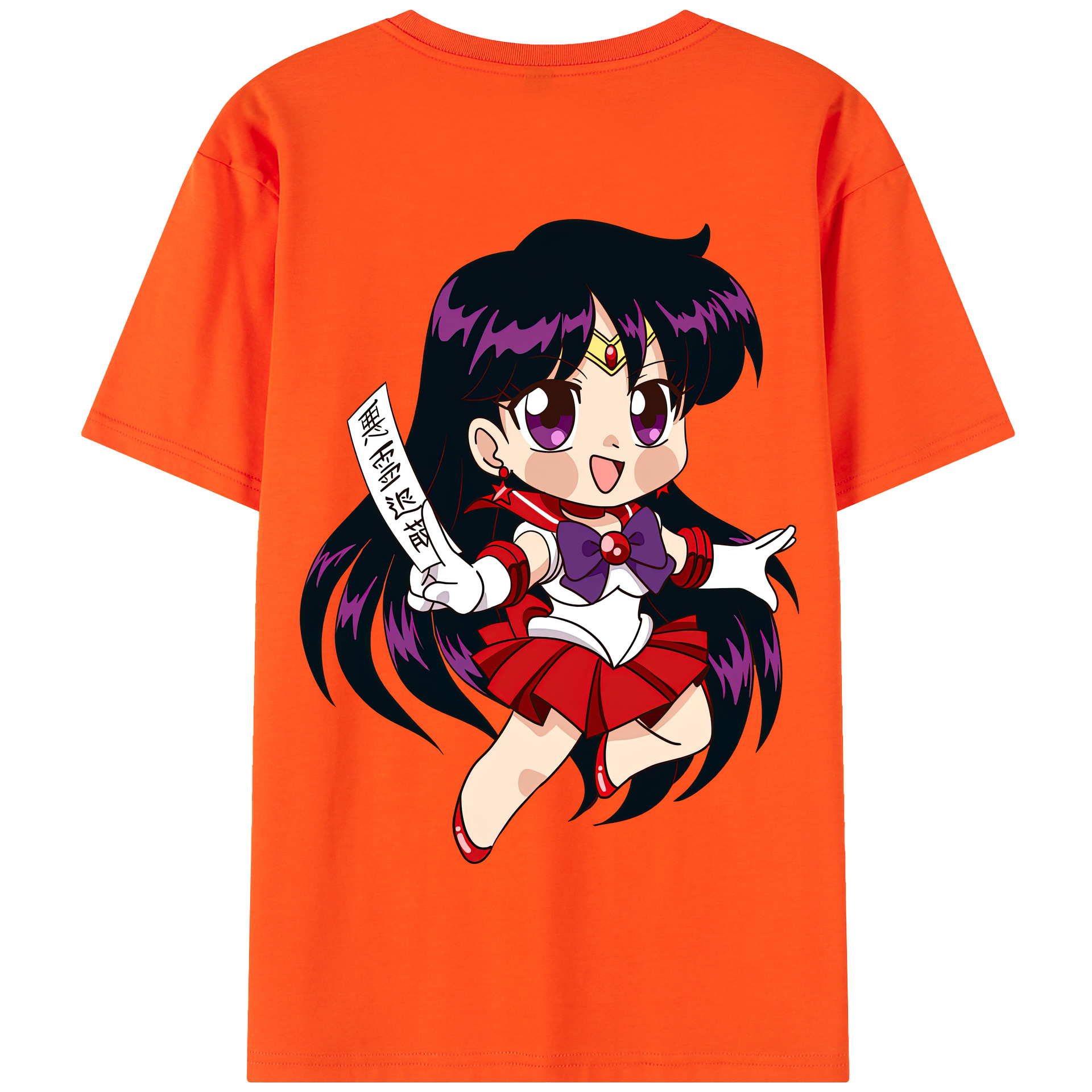 （画像用） 美少女戦士セーラームーン 火野レイ ひの レイ Sailor Moon Hino Rei （セーラーマーズ,Sailor Mars） 綿100％半袖Tシャツ（背面プリント）