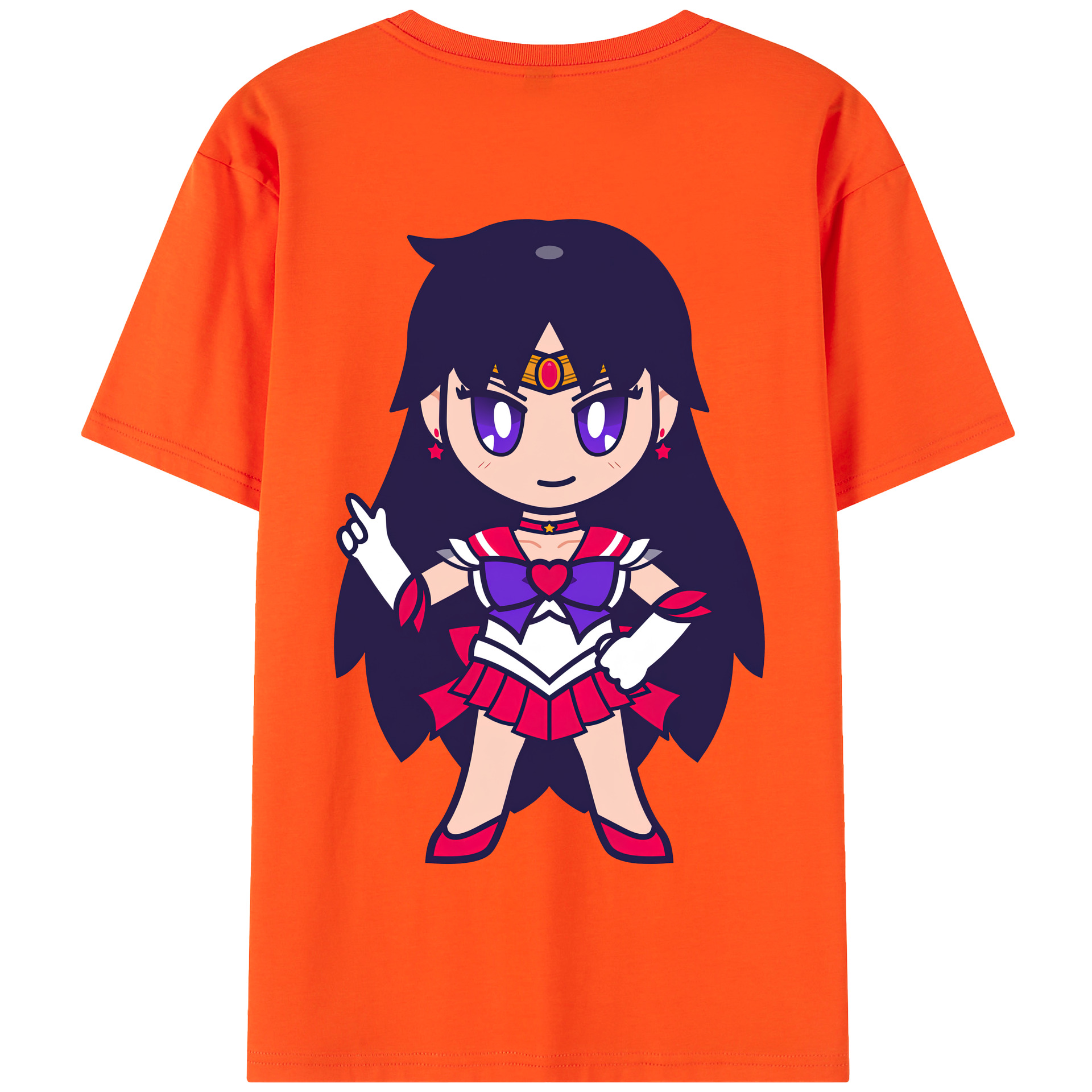 （画像用） 美少女戦士セーラームーン 火野レイ ひの レイ Sailor Moon Hino Rei （セーラーマーズ,Sailor Mars） 綿100％半袖Tシャツ（背面プリント）