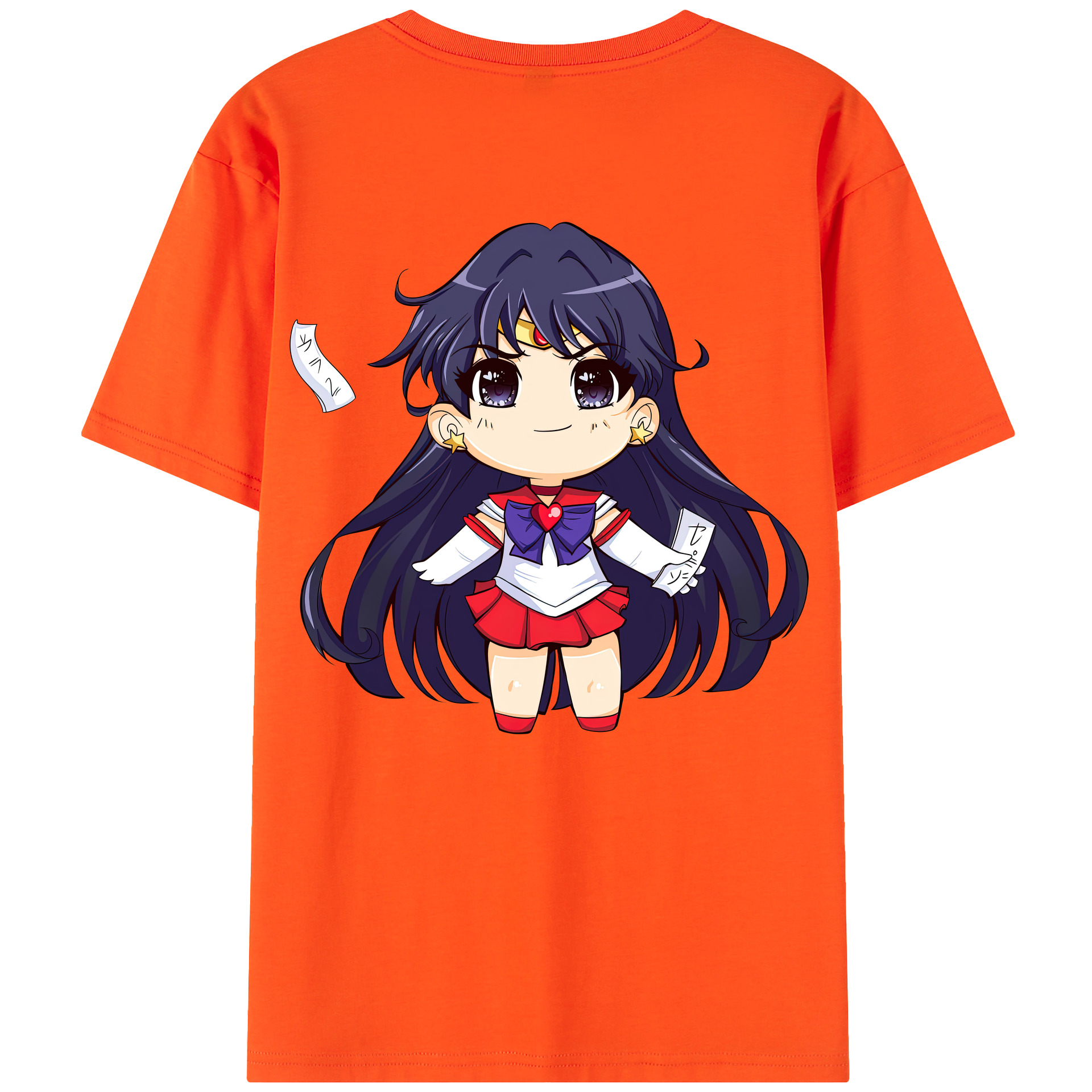 （画像用） 美少女戦士セーラームーン 火野レイ ひの レイ Sailor Moon Hino Rei （セーラーマーズ,Sailor Mars） 綿100％半袖Tシャツ（背面プリント）