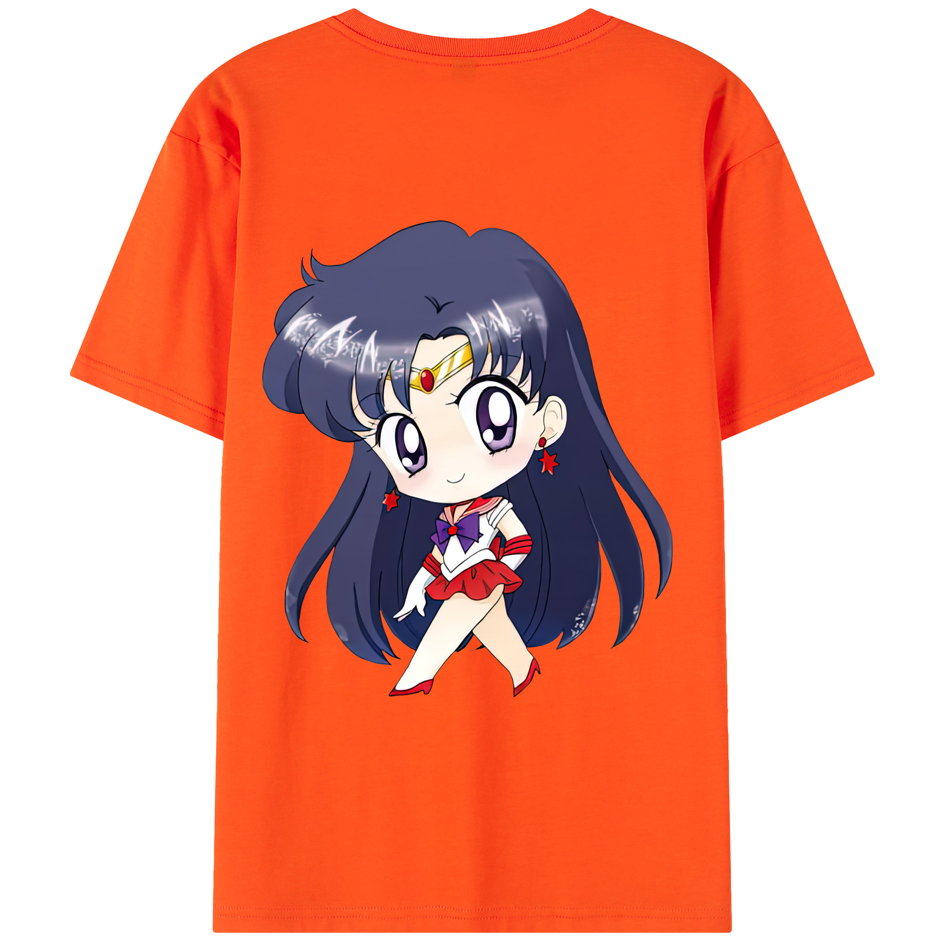 （画像用） 美少女戦士セーラームーン 火野レイ ひの レイ Sailor Moon Hino Rei （セーラーマーズ,Sailor Mars） 綿100％半袖Tシャツ（背面プリント）