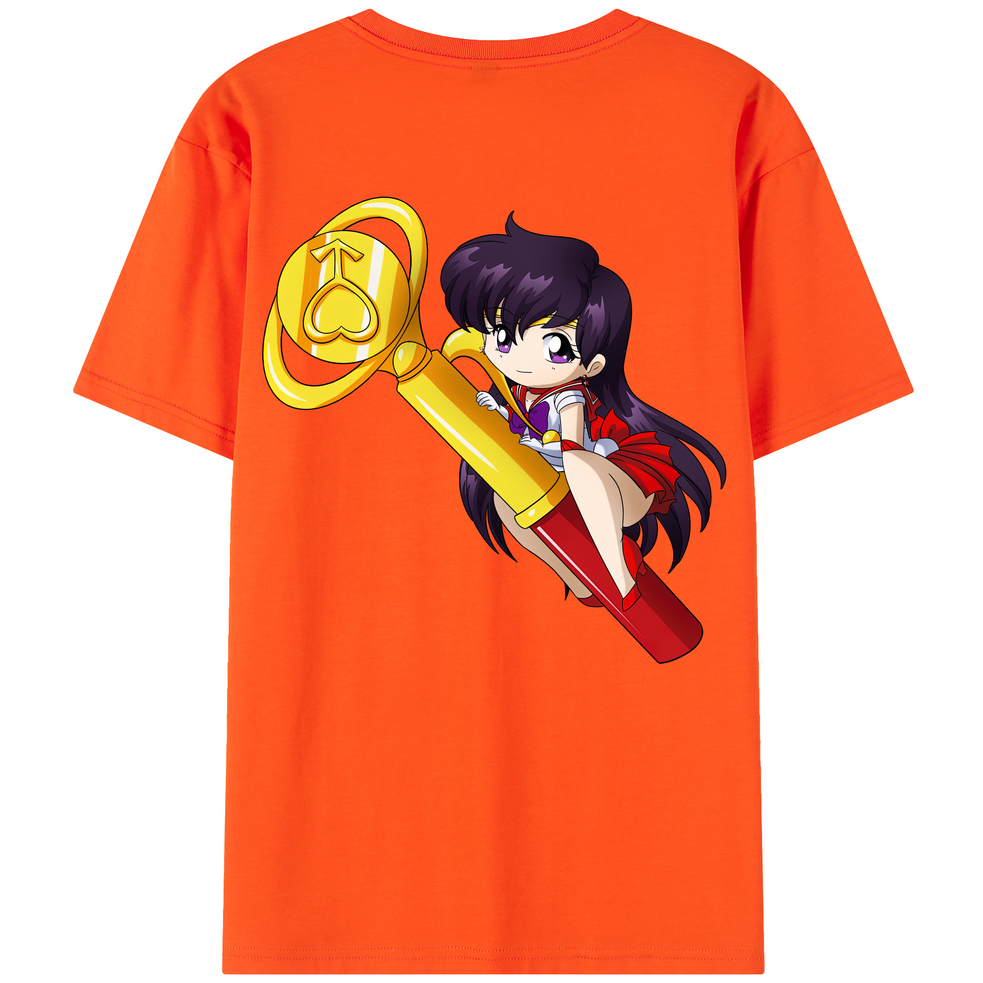 （画像用） 美少女戦士セーラームーン 火野レイ ひの レイ Sailor Moon Hino Rei （セーラーマーズ,Sailor Mars） 綿100％半袖Tシャツ（背面プリント）