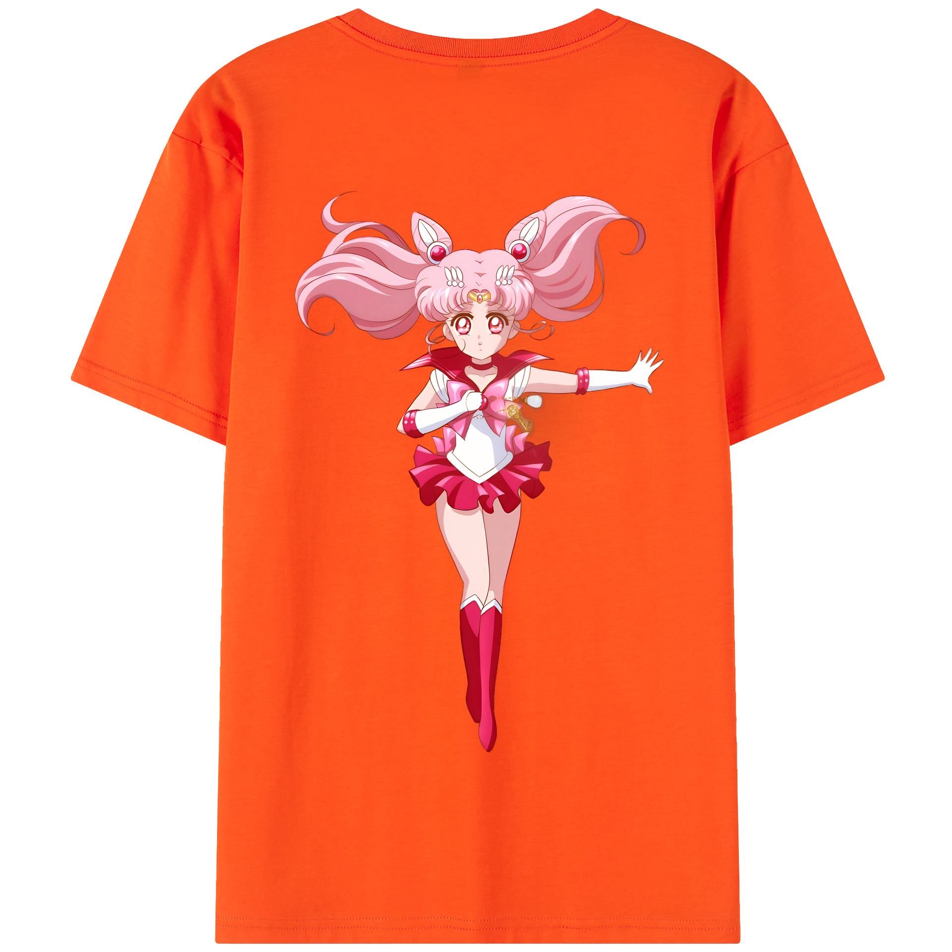 （画像用） 美少女戦士セーラームーン ちびうさ Sailor Moon Chibiusa Tsukino Usagi Small Lady Serenity 綿100％半袖Tシャツ（背面プリント）