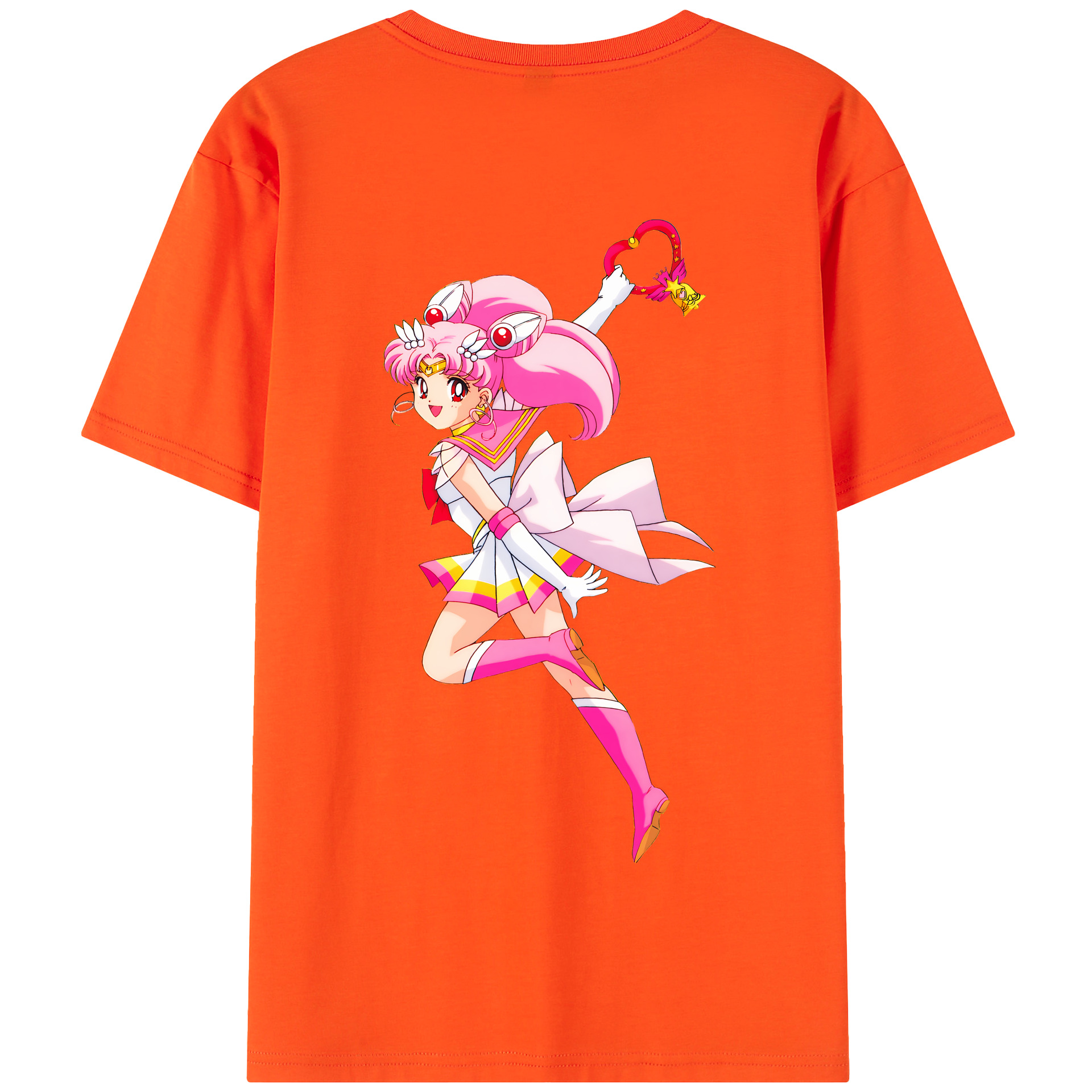 （画像用） 美少女戦士セーラームーン ちびうさ Sailor Moon Chibiusa Tsukino Usagi Small Lady Serenity 綿100％半袖Tシャツ（背面プリント）
