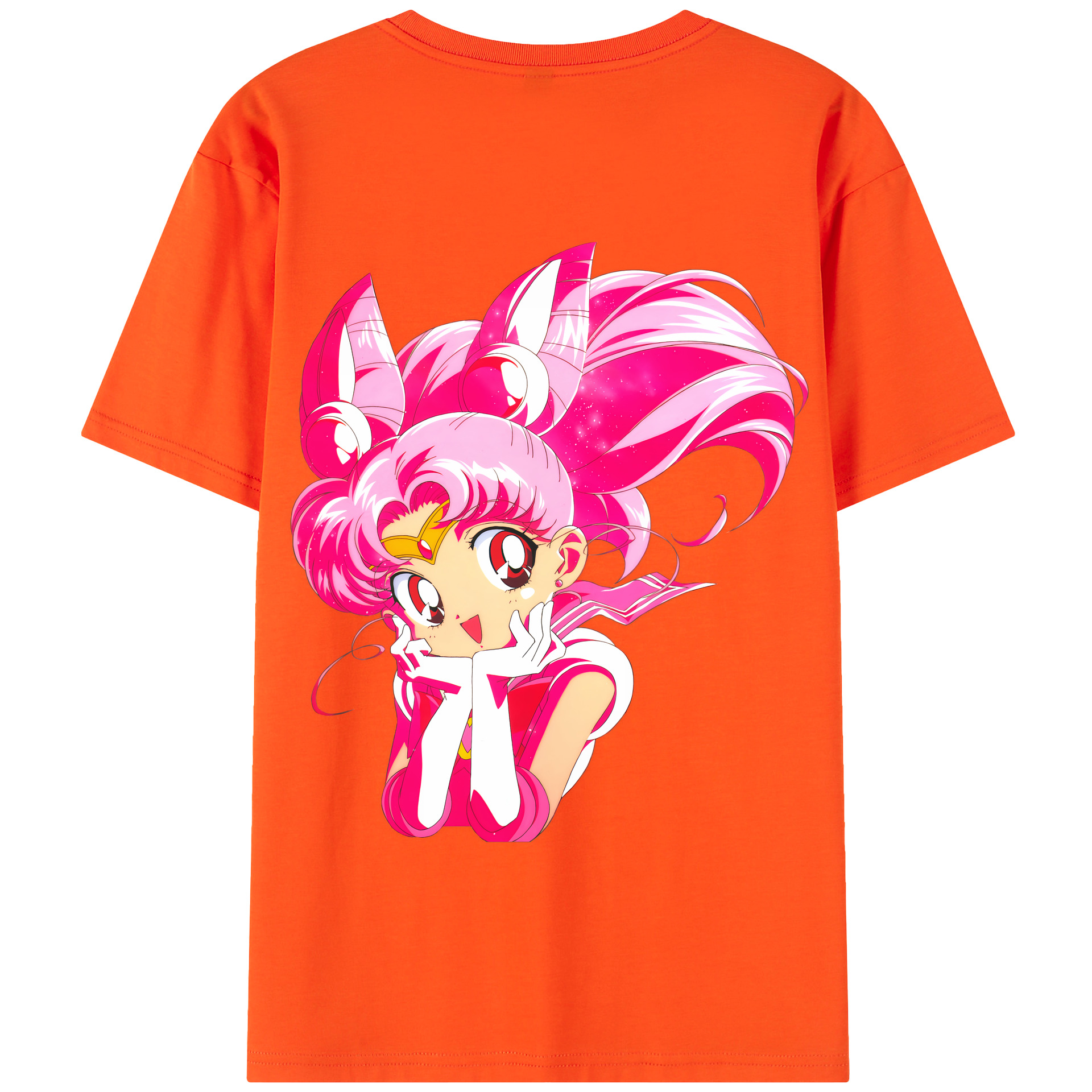 （画像用） 美少女戦士セーラームーン ちびうさ Sailor Moon Chibiusa Tsukino Usagi Small Lady Serenity 綿100％半袖Tシャツ（背面プリント）