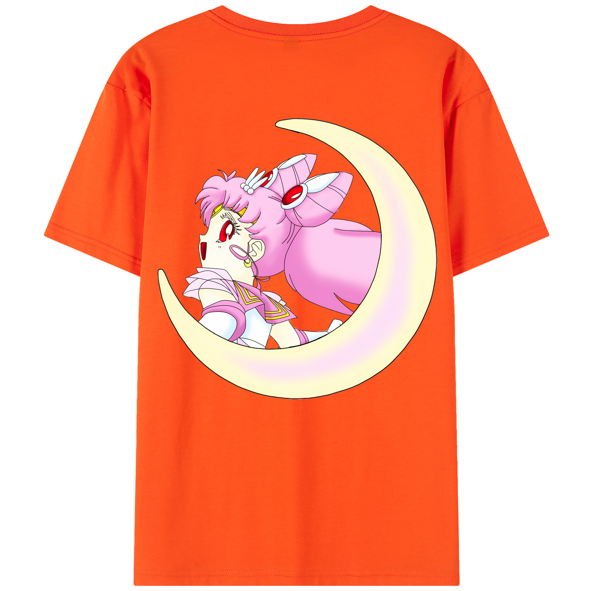 （画像用） 美少女戦士セーラームーン ちびうさ Sailor Moon Chibiusa Tsukino Usagi Small Lady Serenity 綿100％半袖Tシャツ（背面プリント）