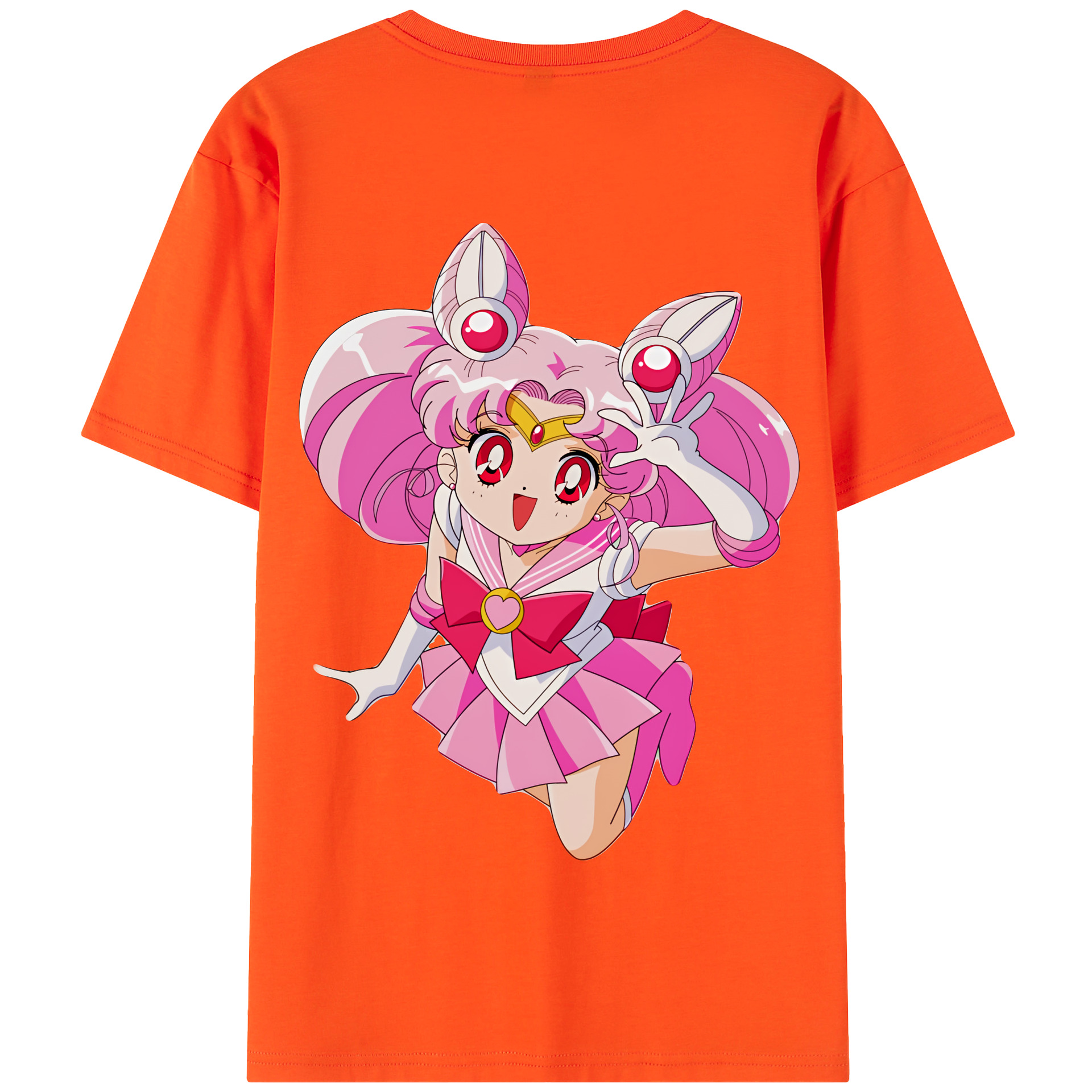 （画像用） 美少女戦士セーラームーン ちびうさ Sailor Moon Chibiusa Tsukino Usagi Small Lady Serenity 綿100％半袖Tシャツ（背面プリント）