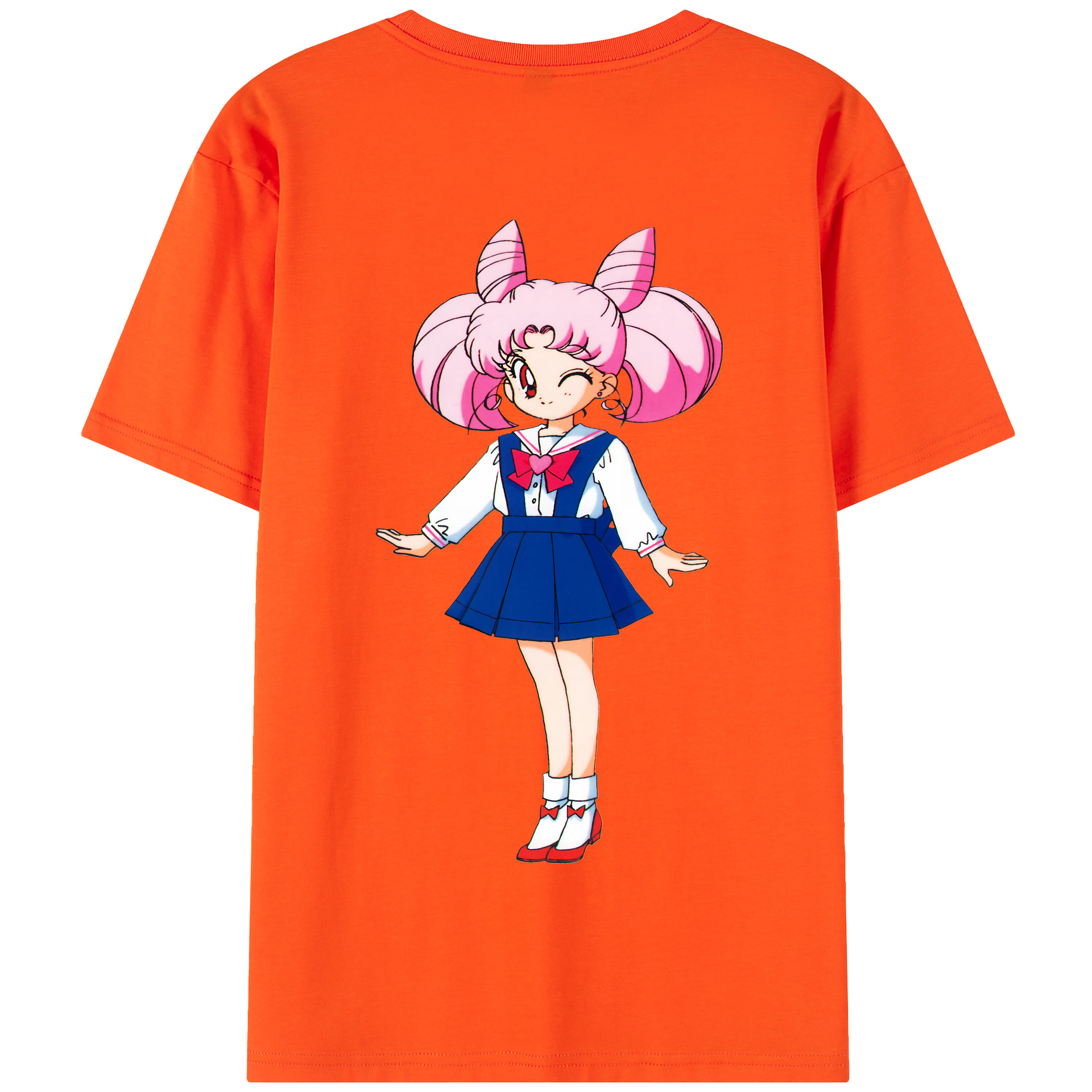 （画像用） 美少女戦士セーラームーン ちびうさ Sailor Moon Chibiusa Tsukino Usagi Small Lady Serenity 綿100％半袖Tシャツ（背面プリント）