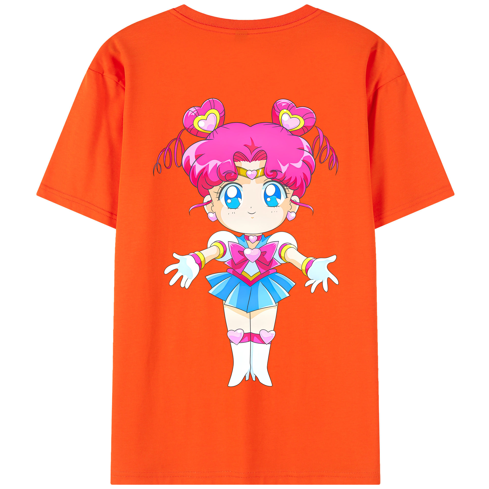 （画像用） 美少女戦士セーラームーン ちびうさ Sailor Moon Chibiusa Tsukino Usagi Small Lady Serenity 綿100％半袖Tシャツ（背面プリント）