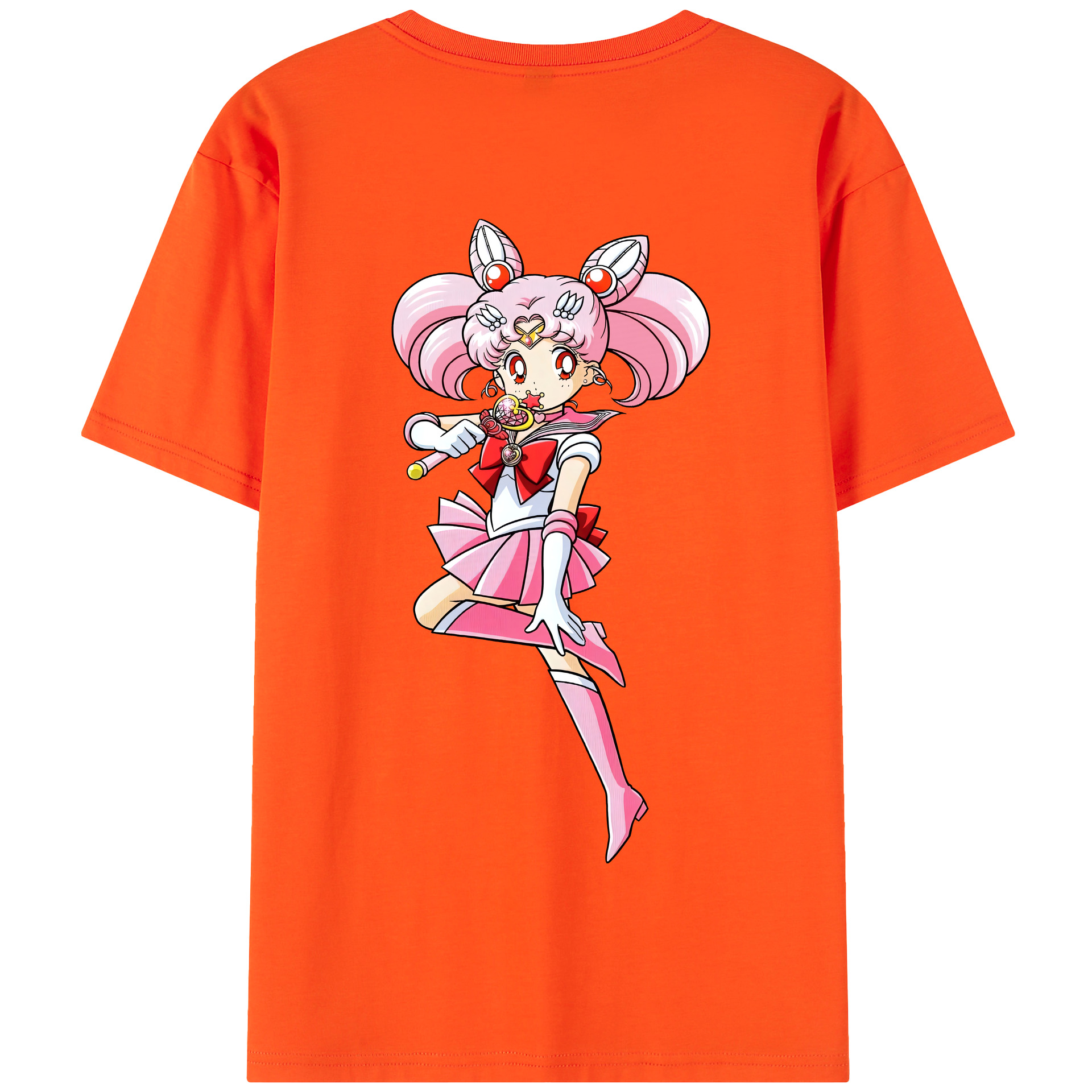 （画像用） 美少女戦士セーラームーン ちびうさ Sailor Moon Chibiusa Tsukino Usagi Small Lady Serenity 綿100％半袖Tシャツ（背面プリント）