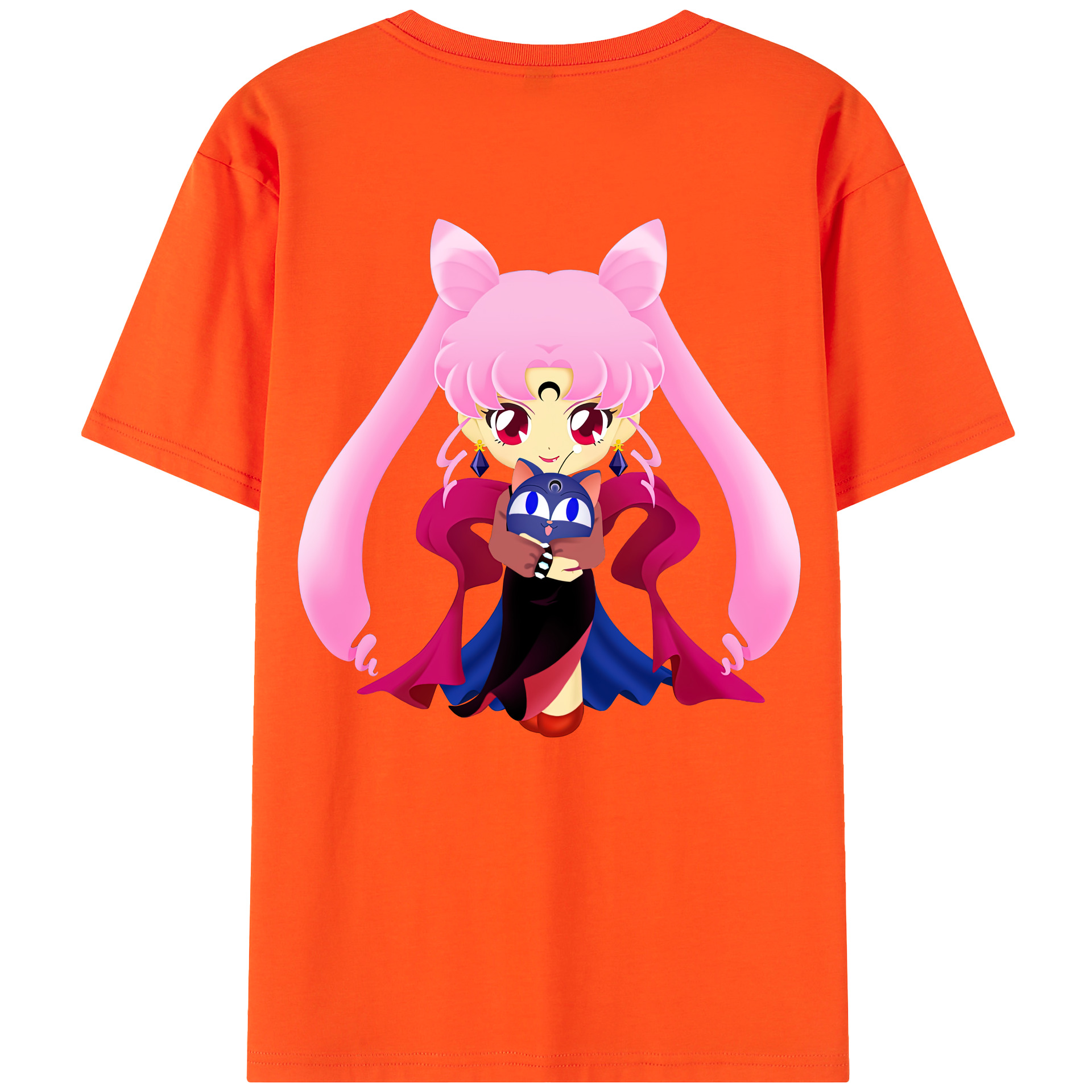 （画像用） 美少女戦士セーラームーン ちびうさ Sailor Moon Chibiusa Tsukino Usagi Small Lady Serenity 綿100％半袖Tシャツ（背面プリント）