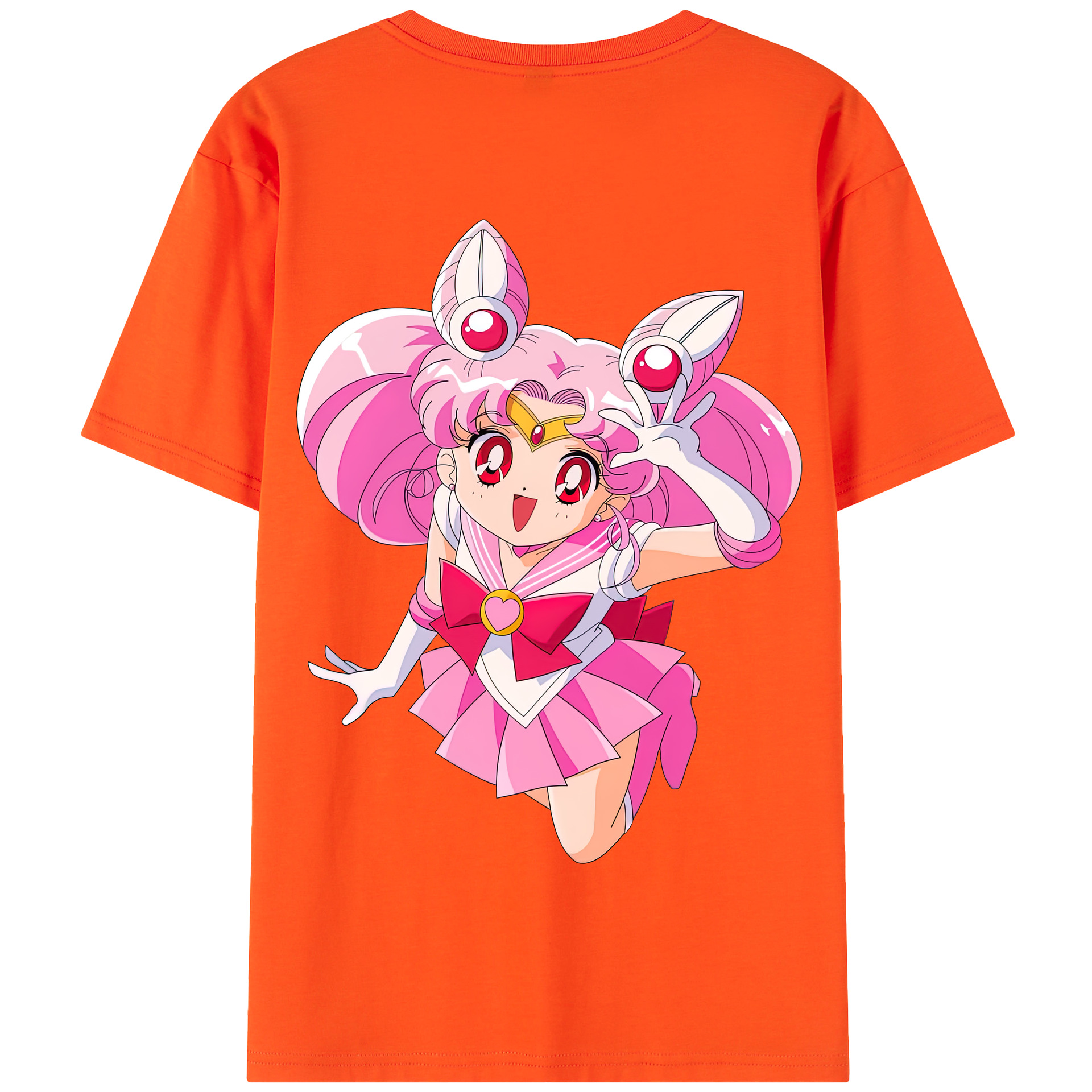 （画像用） 美少女戦士セーラームーン ちびうさ Sailor Moon Chibiusa Tsukino Usagi Small Lady Serenity 綿100％半袖Tシャツ（背面プリント）