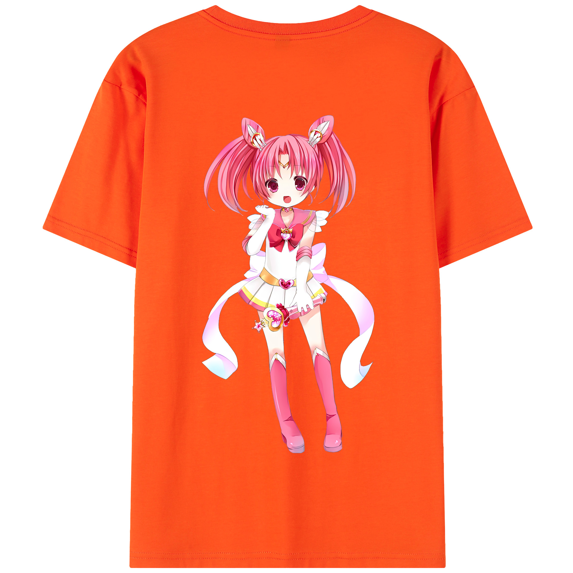 （画像用） 美少女戦士セーラームーン ちびうさ Sailor Moon Chibiusa Tsukino Usagi Small Lady Serenity 綿100％半袖Tシャツ（背面プリント）