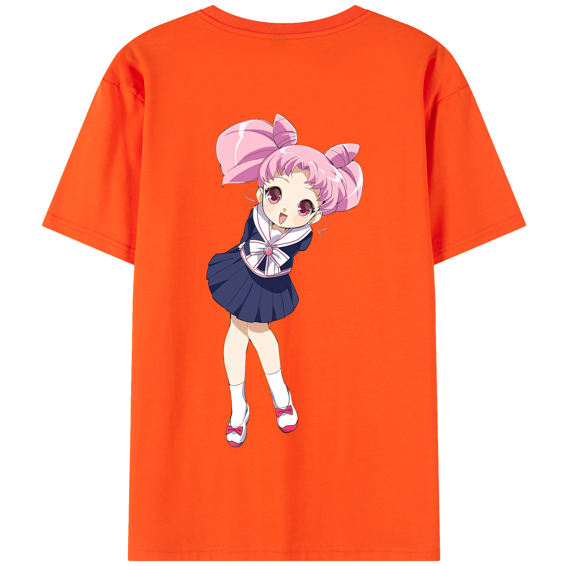 （画像用） 美少女戦士セーラームーン ちびうさ Sailor Moon Chibiusa Tsukino Usagi Small Lady Serenity 綿100％半袖Tシャツ（背面プリント）