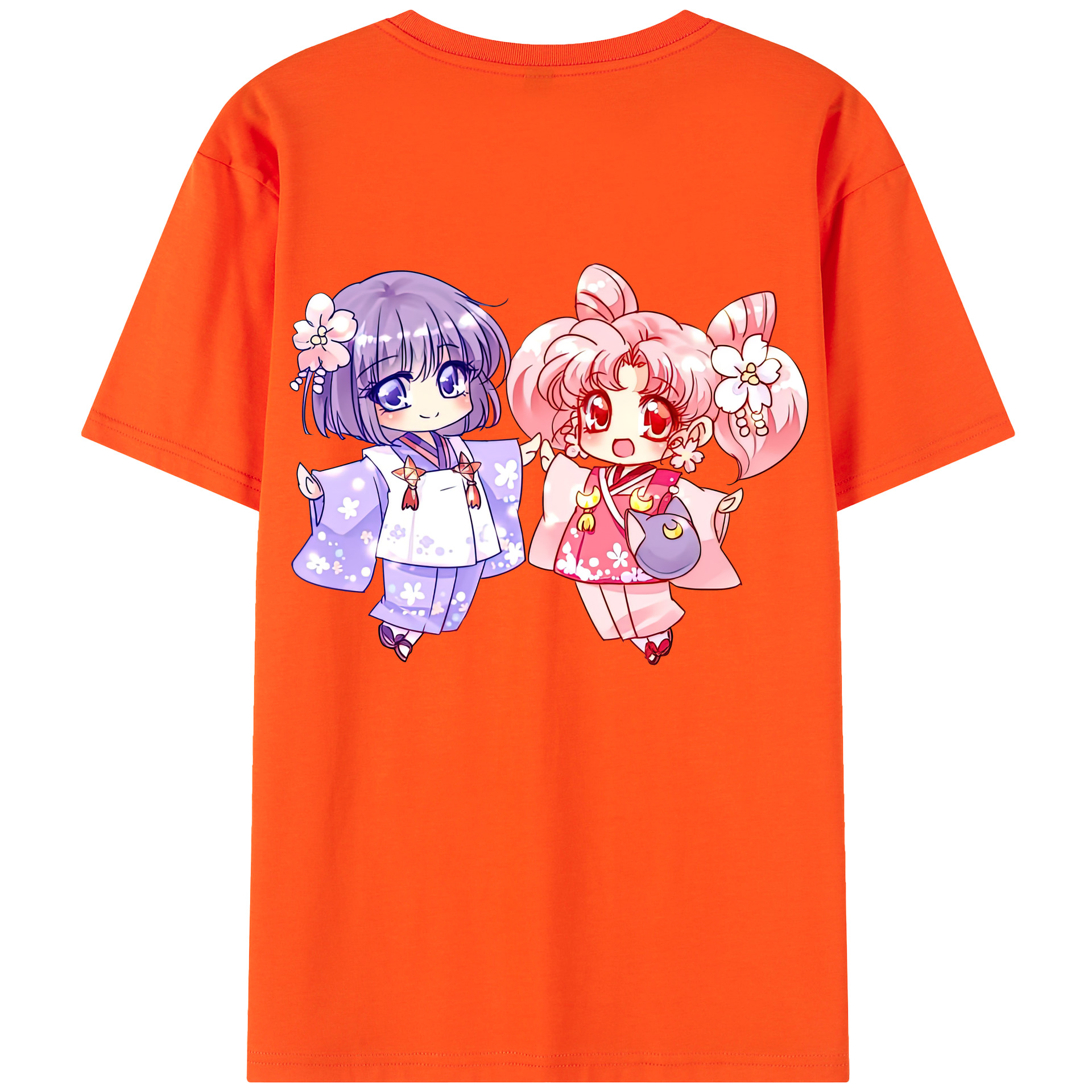 （画像用） 美少女戦士セーラームーン ちびうさ Sailor Moon Chibiusa Tsukino Usagi Small Lady Serenity 綿100％半袖Tシャツ（背面プリント）