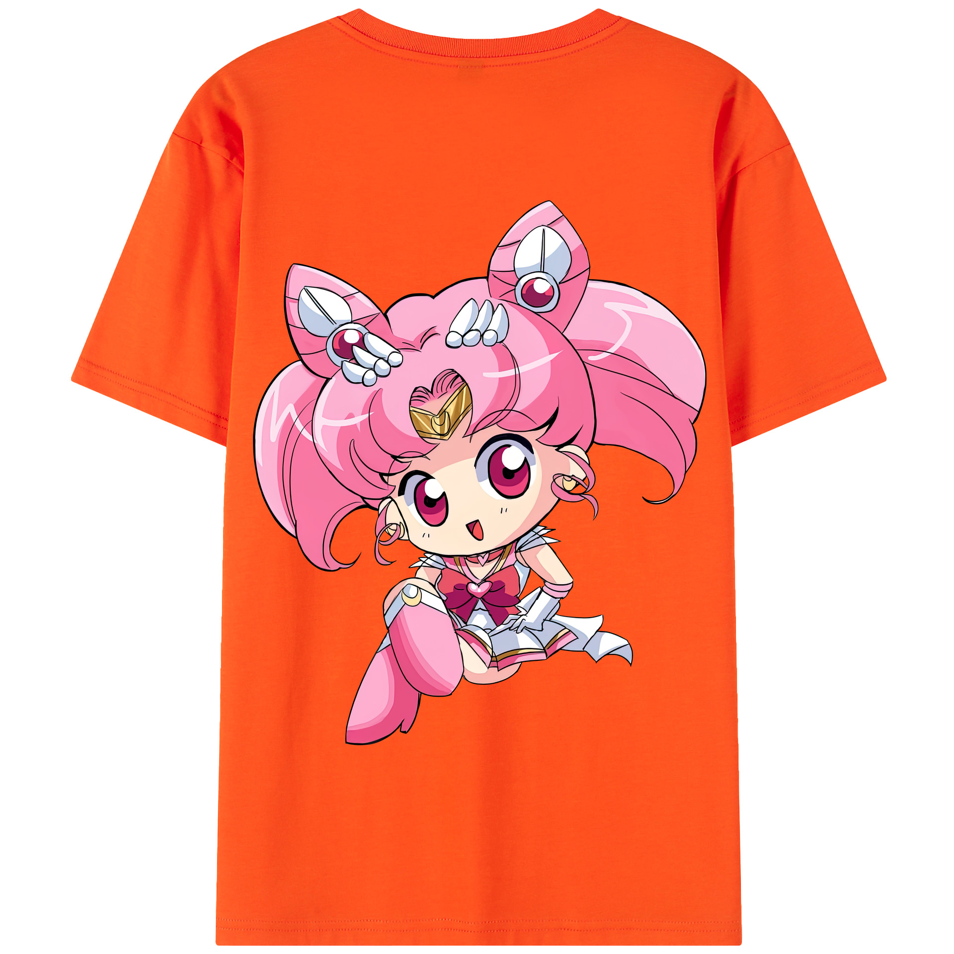 （画像用） 美少女戦士セーラームーン ちびうさ Sailor Moon Chibiusa Tsukino Usagi Small Lady Serenity 綿100％半袖Tシャツ（背面プリント）