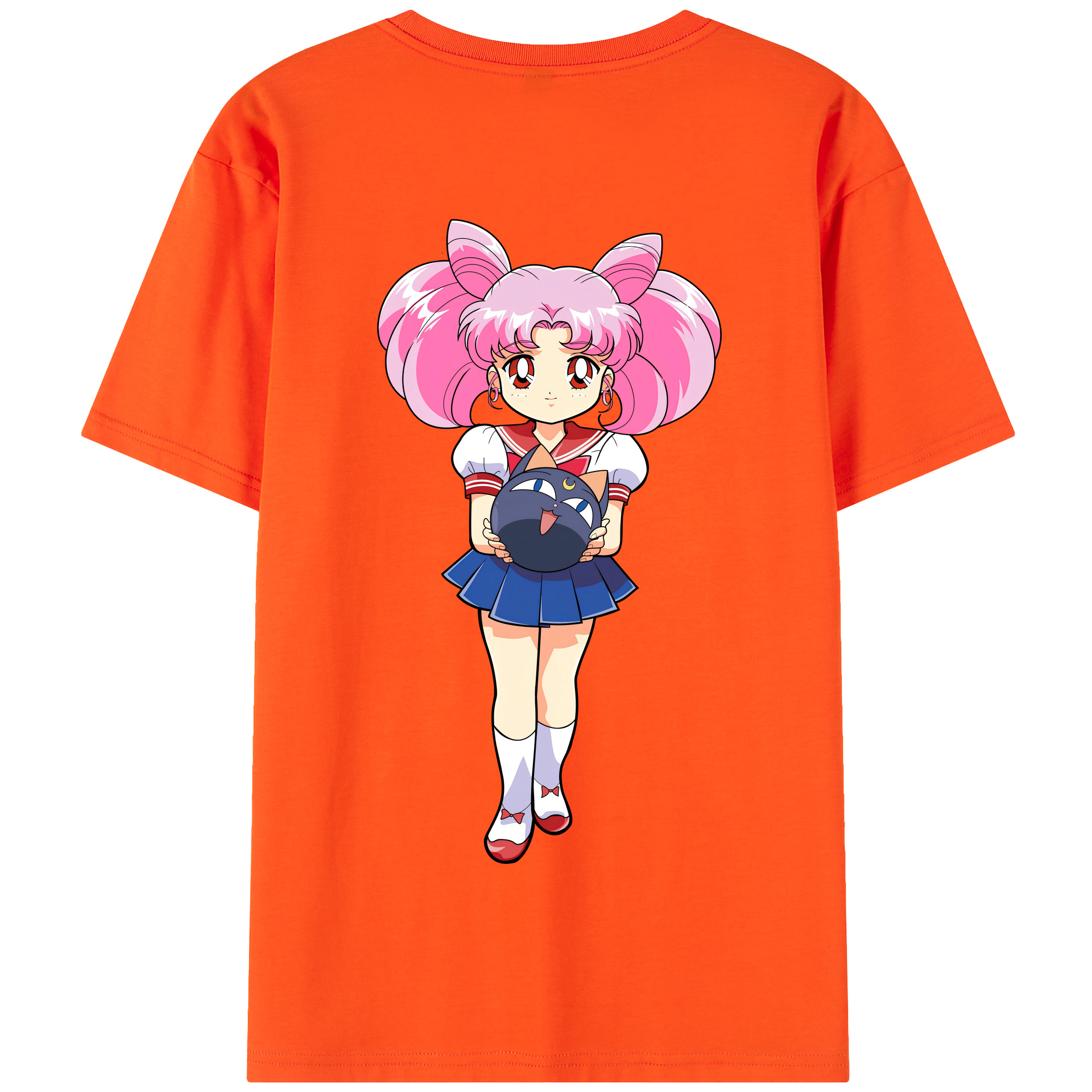 （画像用） 美少女戦士セーラームーン ちびうさ Sailor Moon Chibiusa Tsukino Usagi Small Lady Serenity 綿100％半袖Tシャツ（背面プリント）