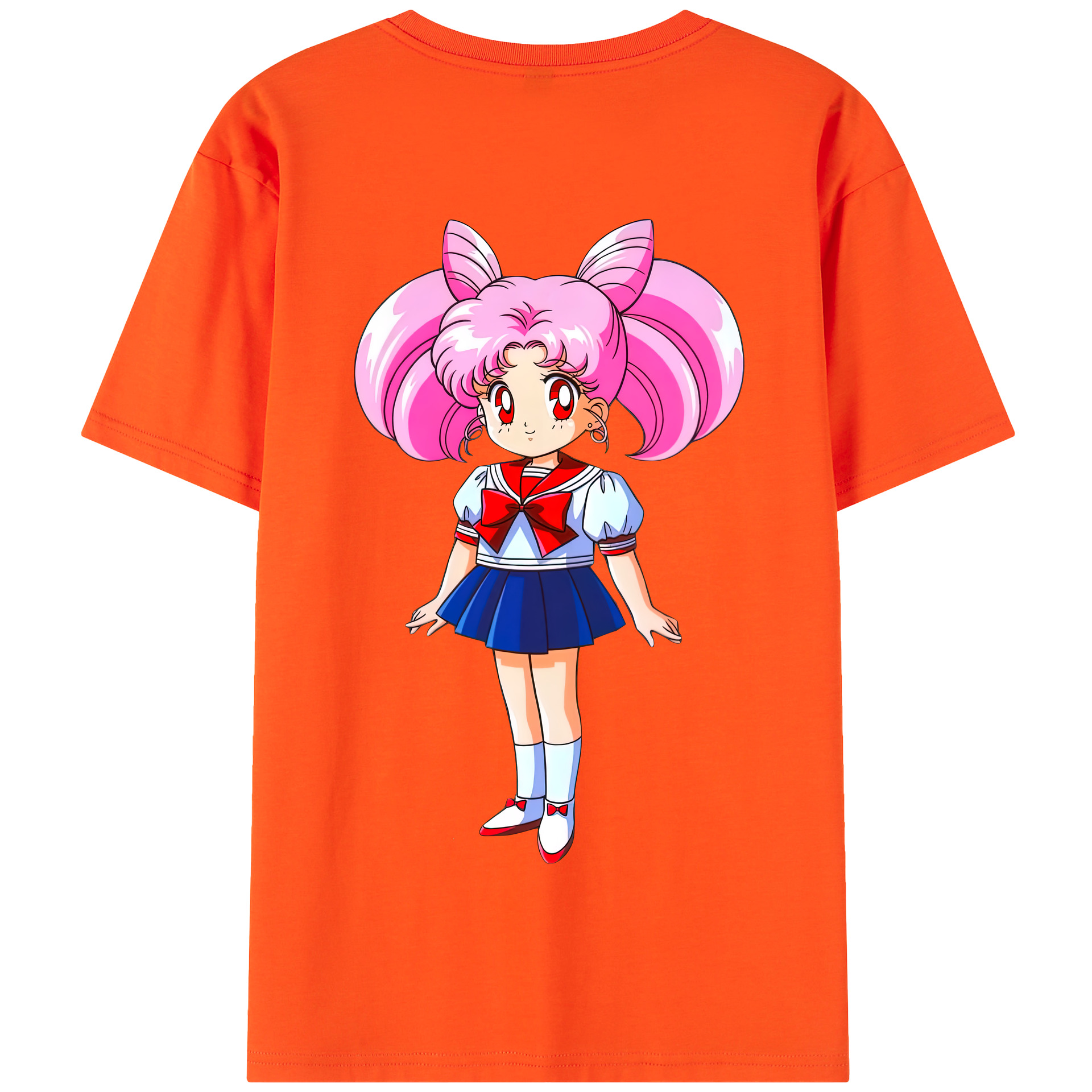 （画像用） 美少女戦士セーラームーン ちびうさ Sailor Moon Chibiusa Tsukino Usagi Small Lady Serenity 綿100％半袖Tシャツ（背面プリント）
