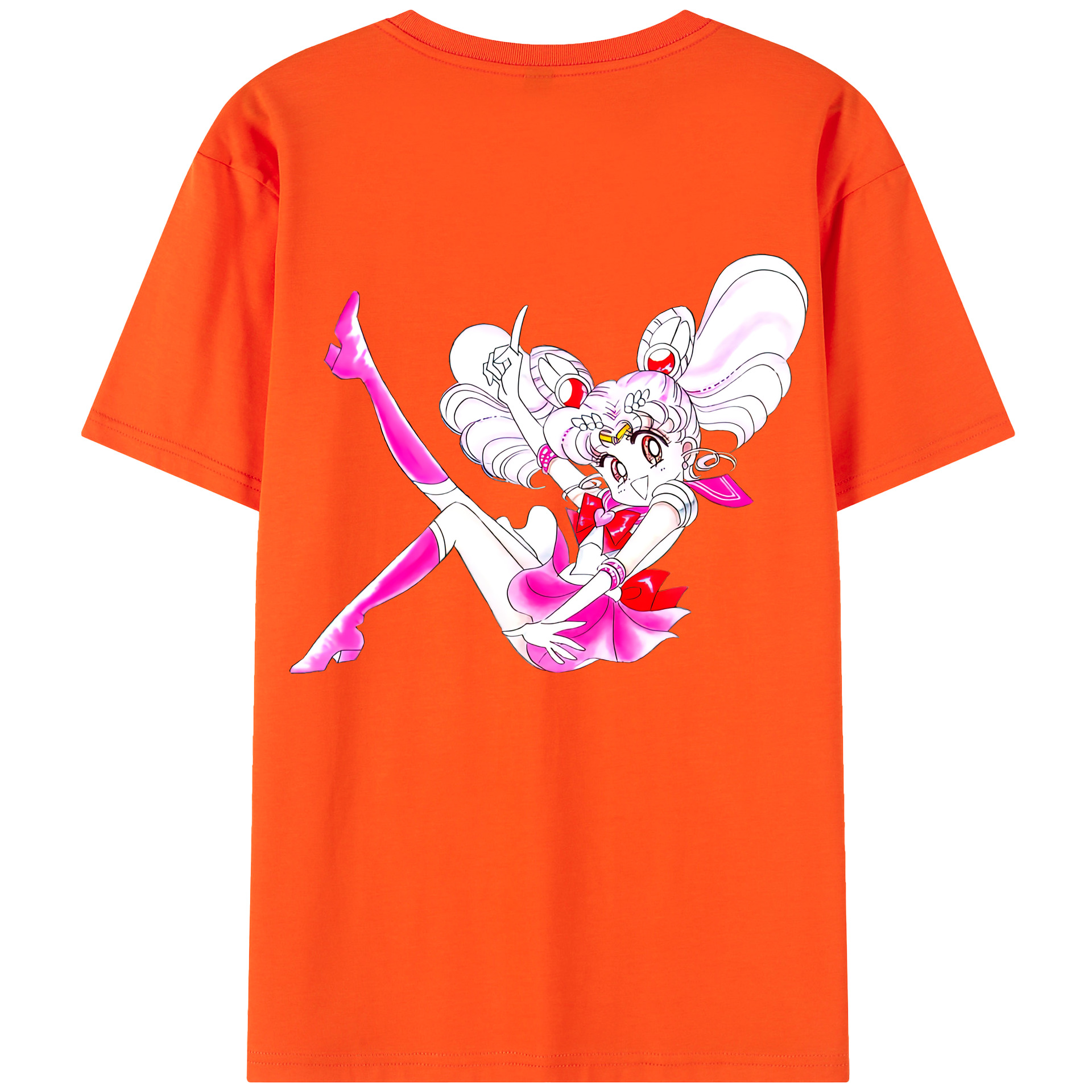 （画像用） 美少女戦士セーラームーン ちびうさ Sailor Moon Chibiusa Tsukino Usagi Small Lady Serenity 綿100％半袖Tシャツ（背面プリント）