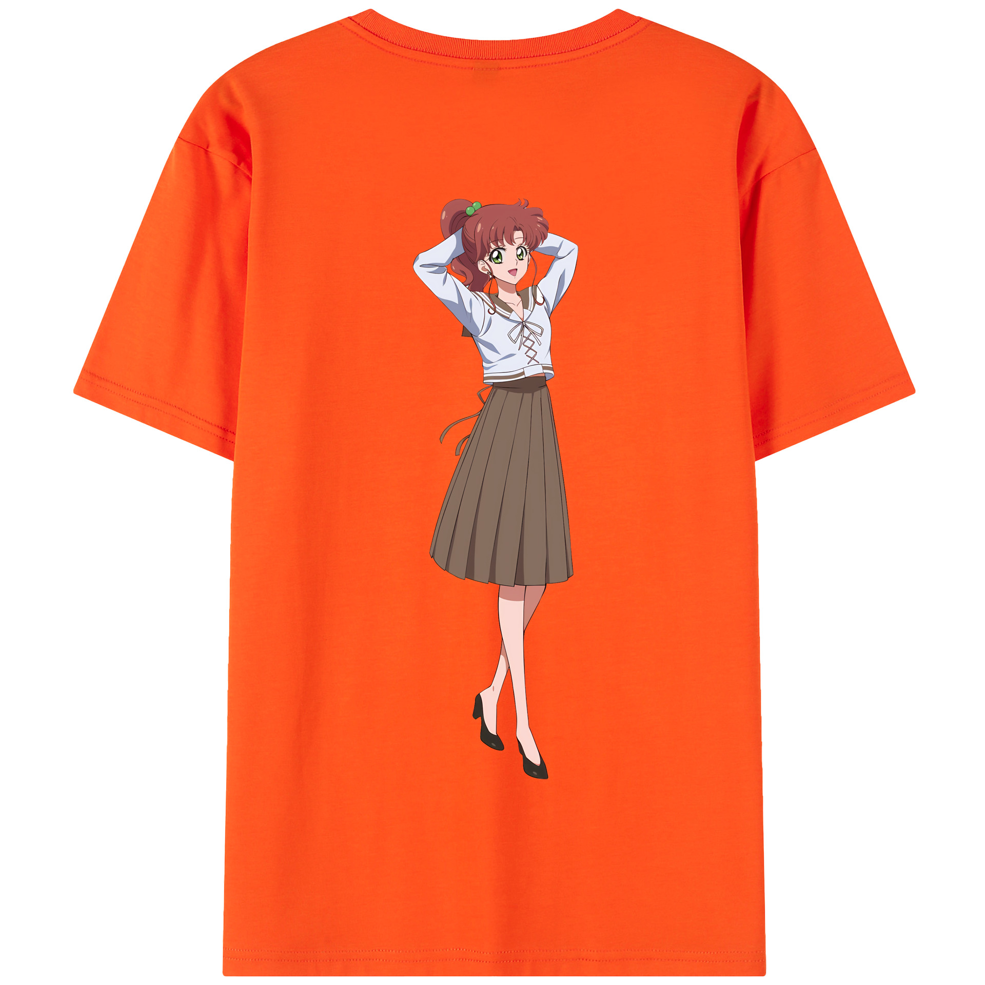 （画像用） 美少女戦士セーラームーン 木野 まこと きの まこと Sailor Moon Kino Makoto （セーラージュピター；Sailor Jupiter） 綿100％半袖Tシャツ（背面プリント）