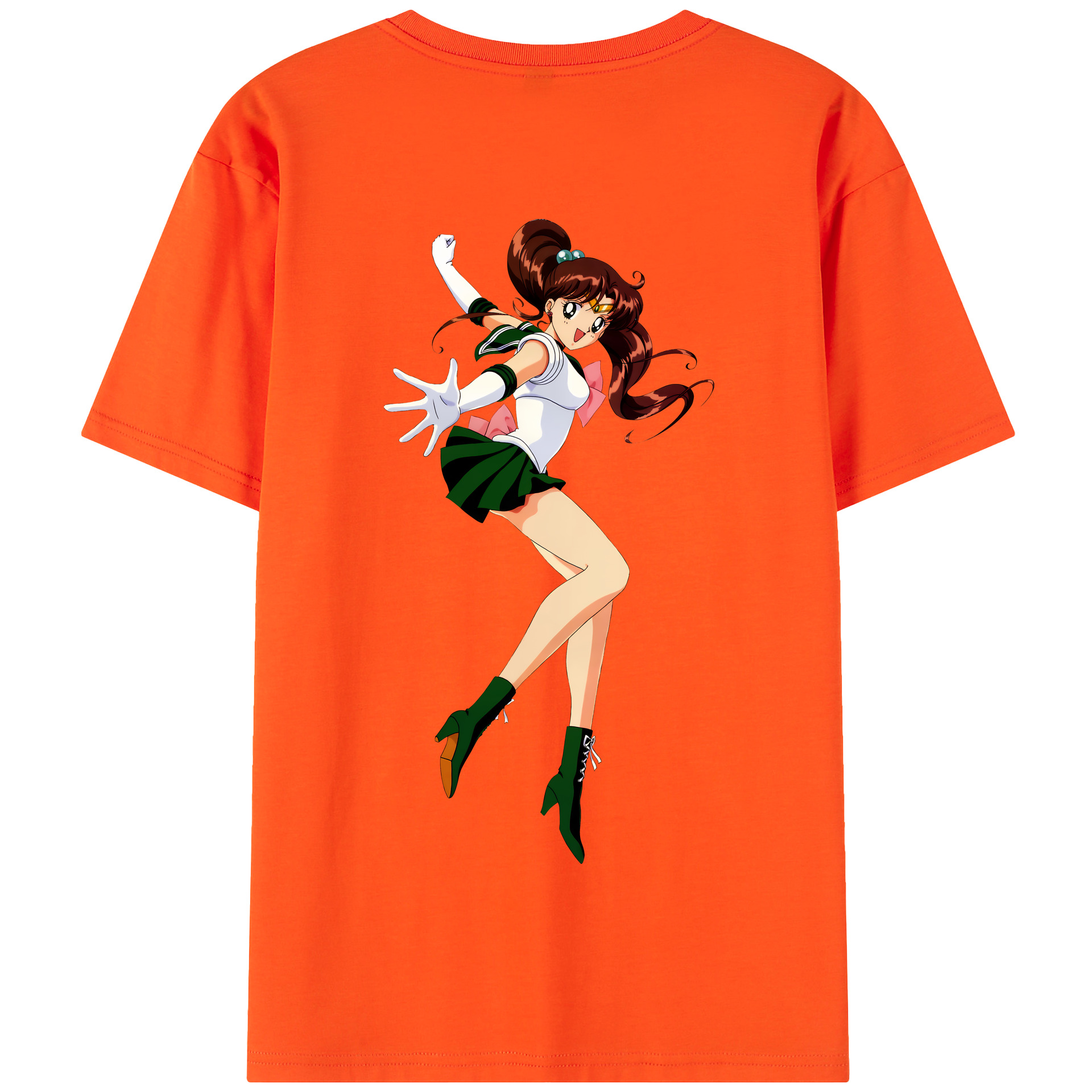 （画像用） 美少女戦士セーラームーン 木野 まこと きの まこと Sailor Moon Kino Makoto （セーラージュピター；Sailor Jupiter） 綿100％半袖Tシャツ（背面プリント）