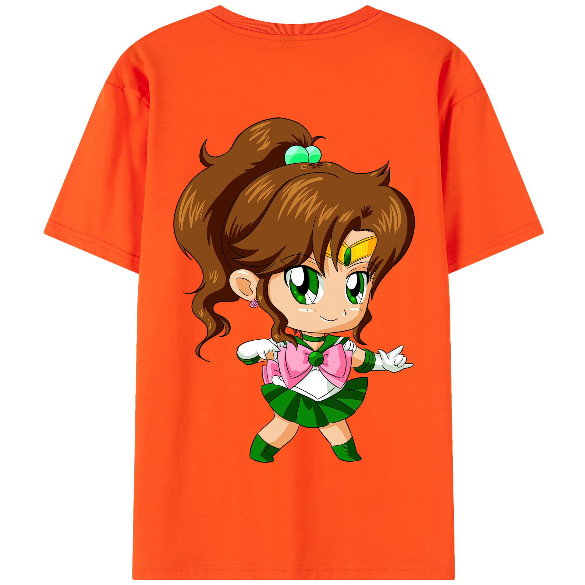 （画像用） 美少女戦士セーラームーン 木野 まこと きの まこと Sailor Moon Kino Makoto （セーラージュピター；Sailor Jupiter） 綿100％半袖Tシャツ（背面プリント）