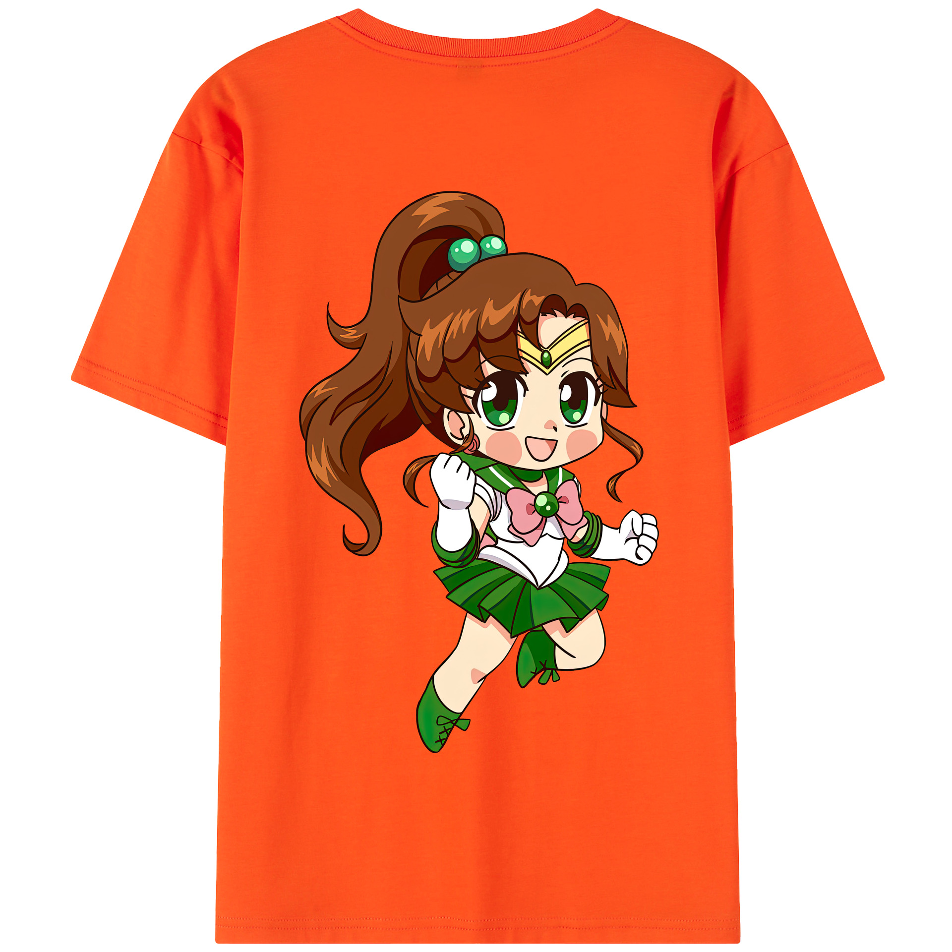 （画像用） 美少女戦士セーラームーン 木野 まこと きの まこと Sailor Moon Kino Makoto （セーラージュピター；Sailor Jupiter） 綿100％半袖Tシャツ（背面プリント）