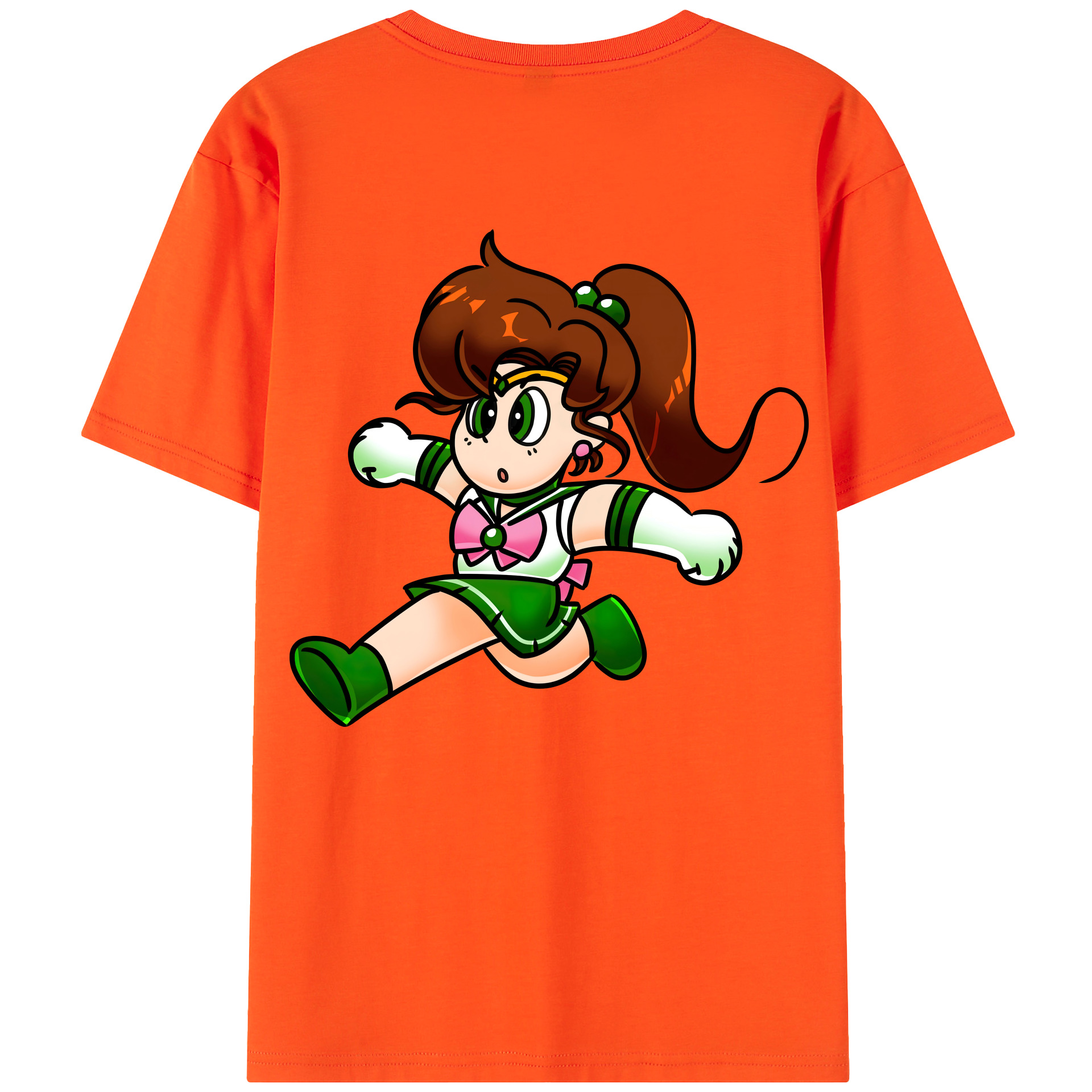（画像用） 美少女戦士セーラームーン 木野 まこと きの まこと Sailor Moon Kino Makoto （セーラージュピター；Sailor Jupiter） 綿100％半袖Tシャツ（背面プリント）