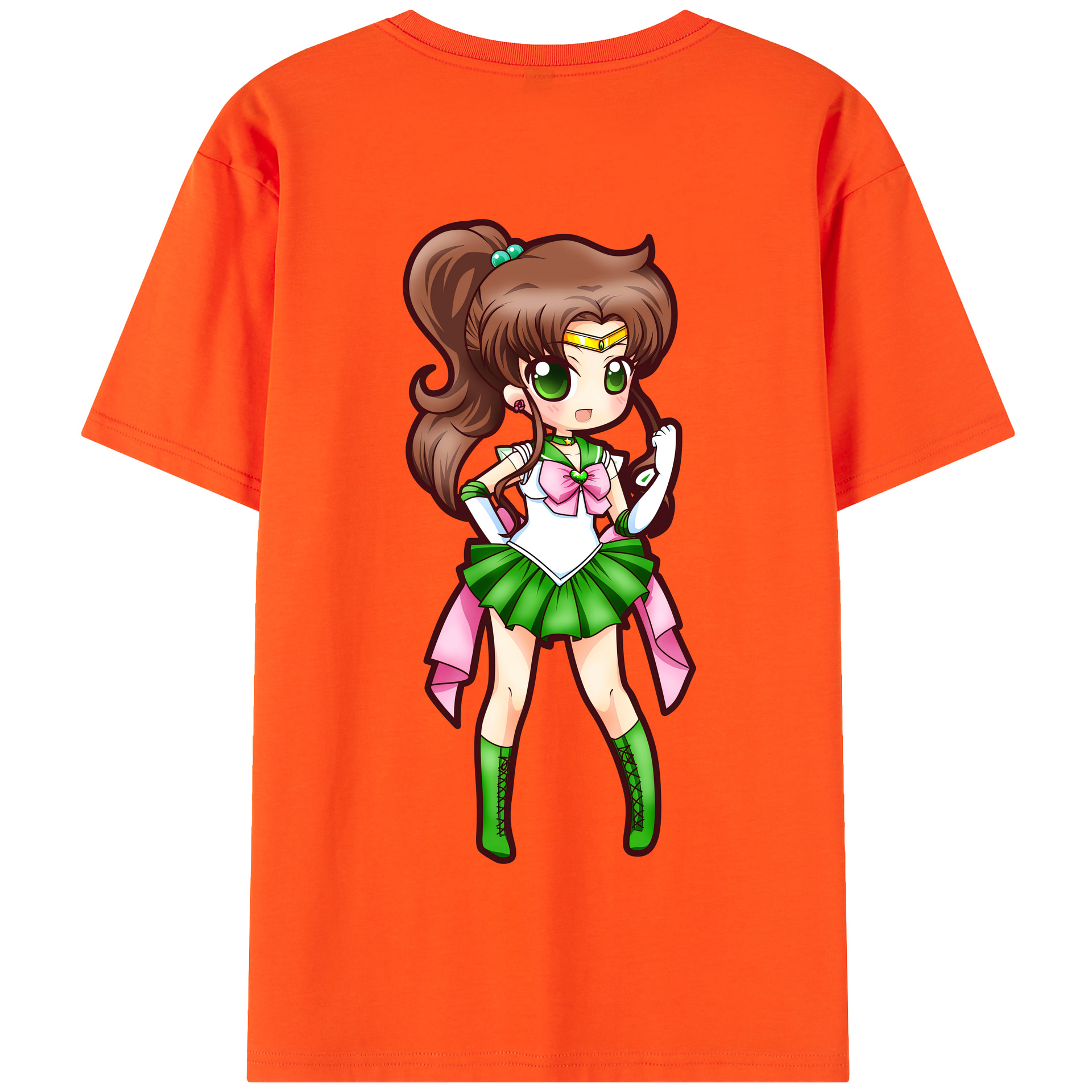 （画像用） 美少女戦士セーラームーン 木野 まこと きの まこと Sailor Moon Kino Makoto （セーラージュピター；Sailor Jupiter） 綿100％半袖Tシャツ（背面プリント）